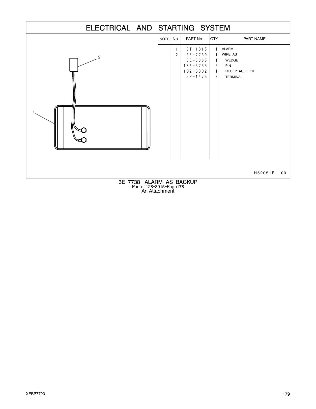 3E-7739 WIRE AS CAT parts manual diagram