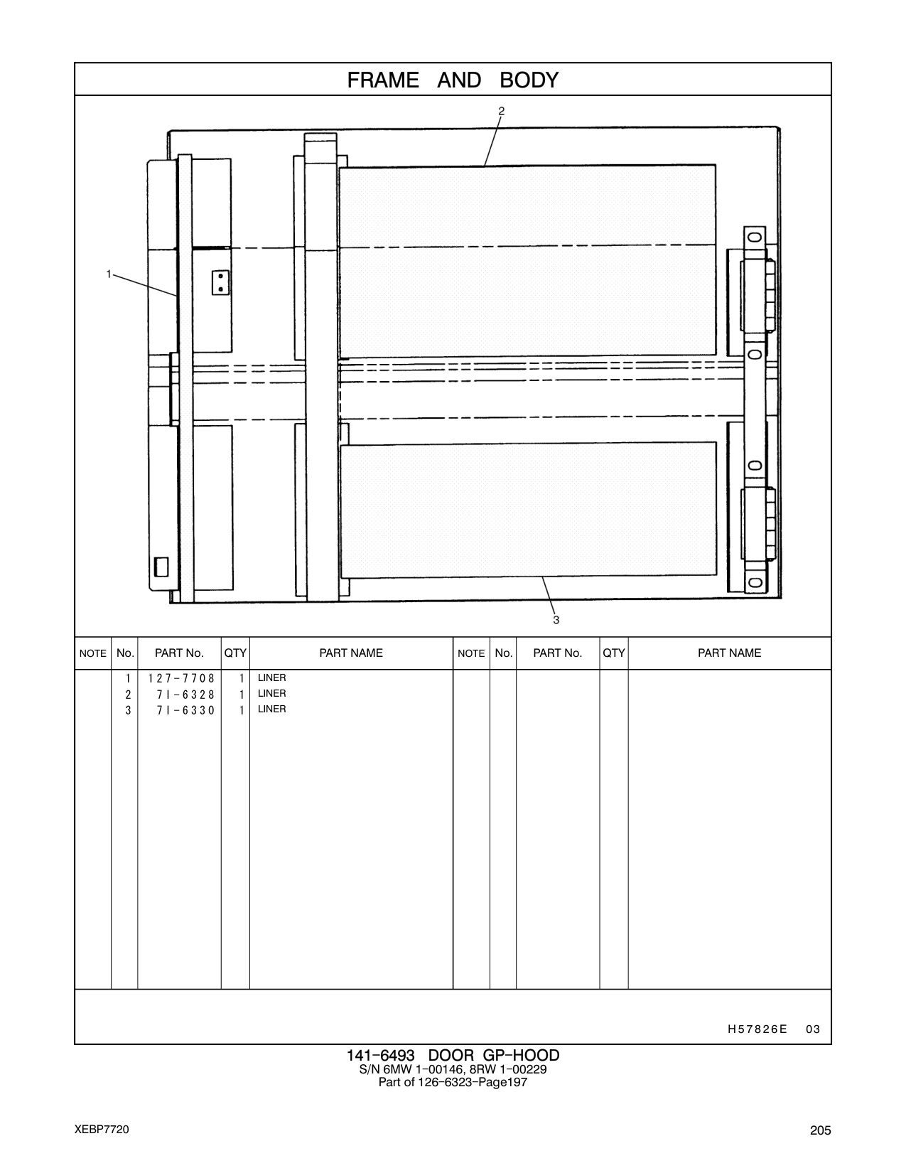 7I-6328 LINER CAT parts manual diagram