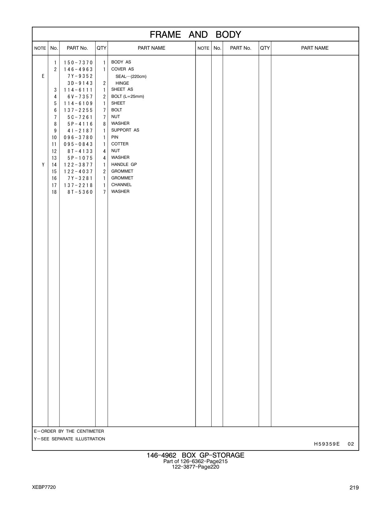 150-7370 BODY AS CAT parts manual diagram