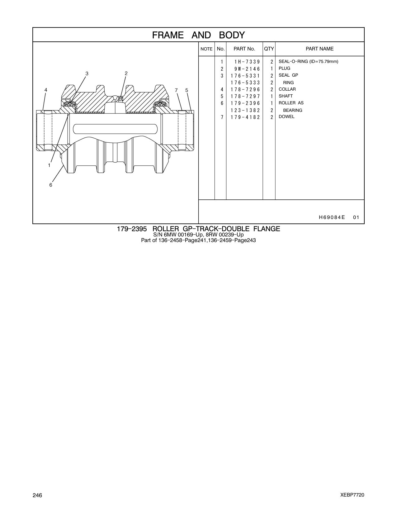 179-2396 ROLLER AS CAT parts manual diagram