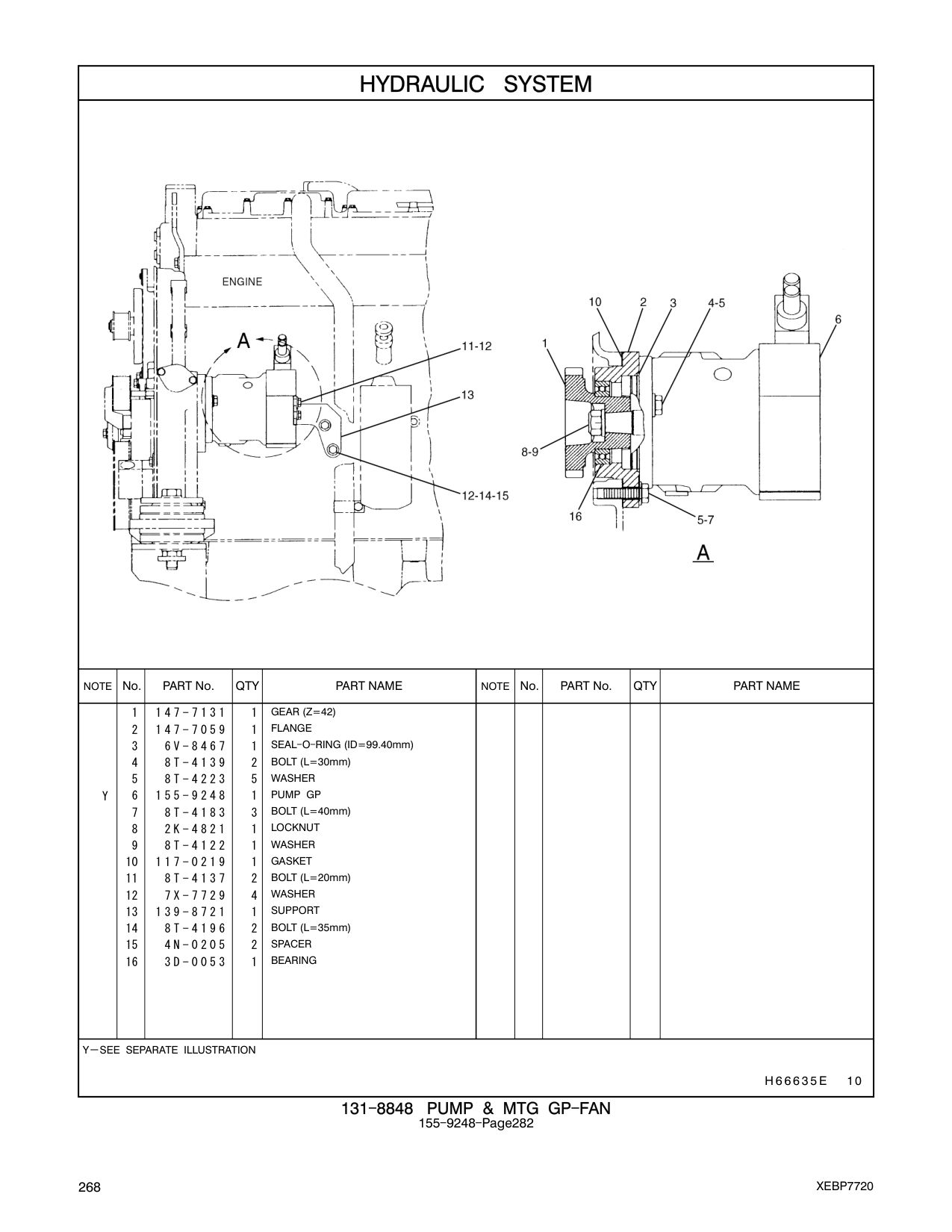 155-9248 PUMP GP CAT parts manual diagram