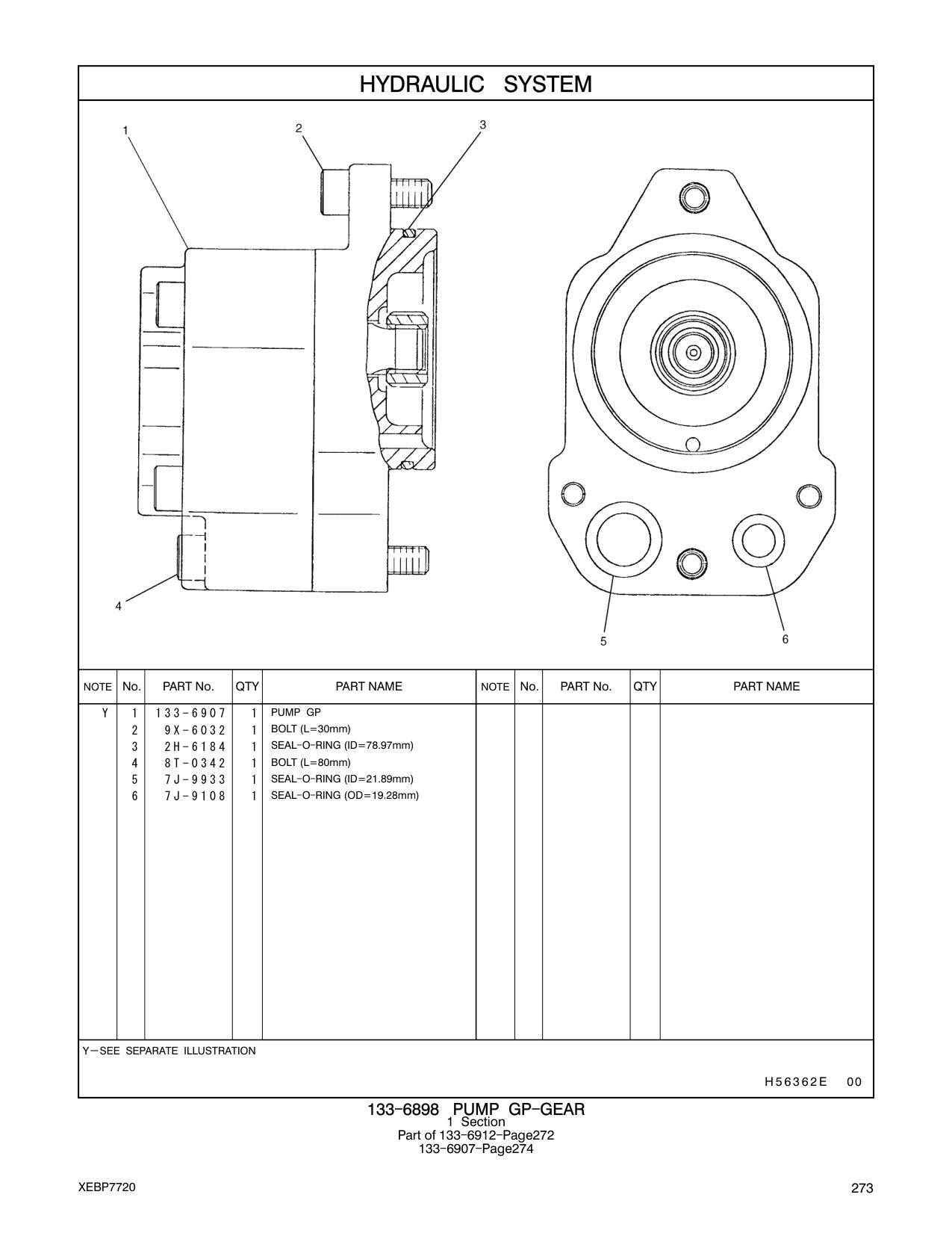 133-6907 PUMP GP CAT parts manual diagram