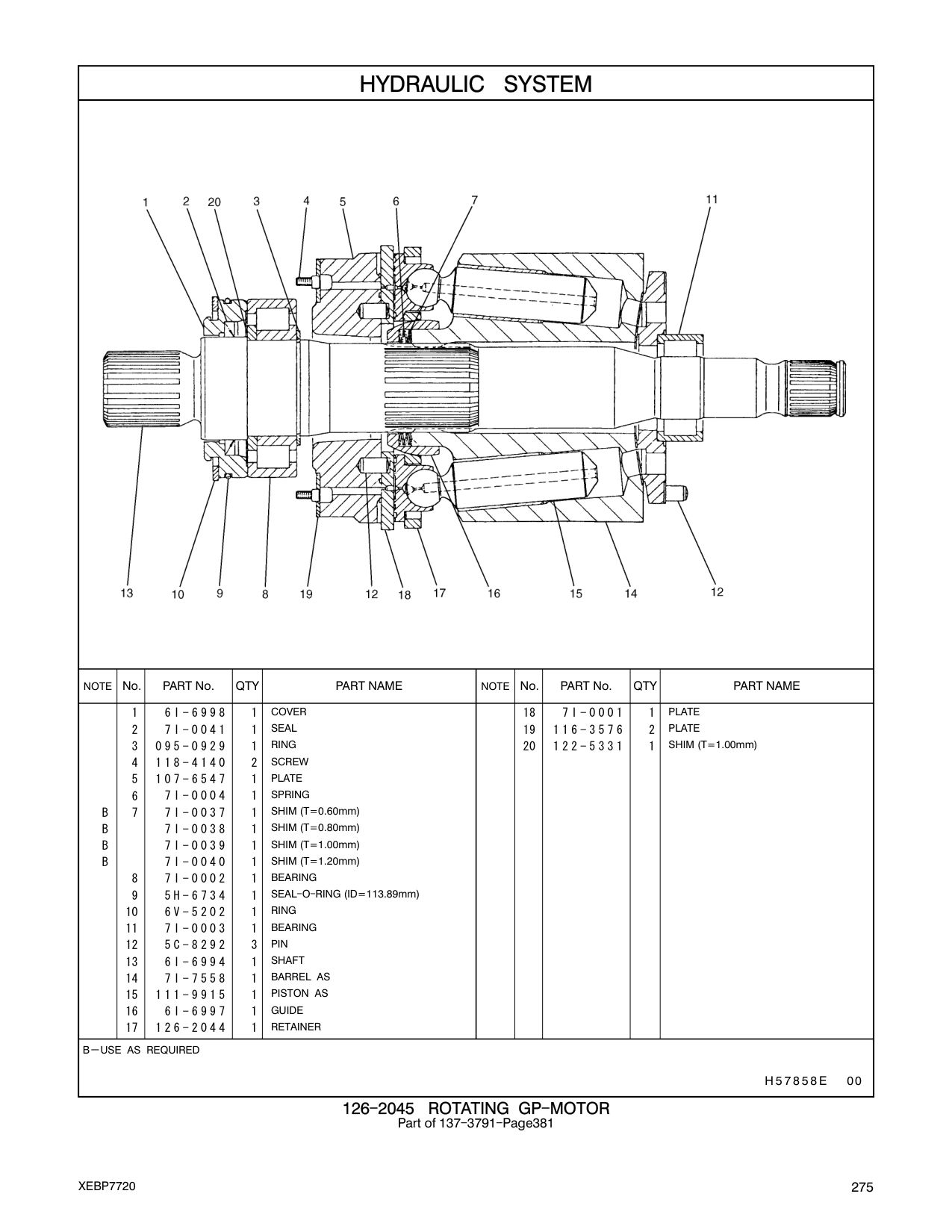7I-7558 BARREL AS CAT parts manual diagram
