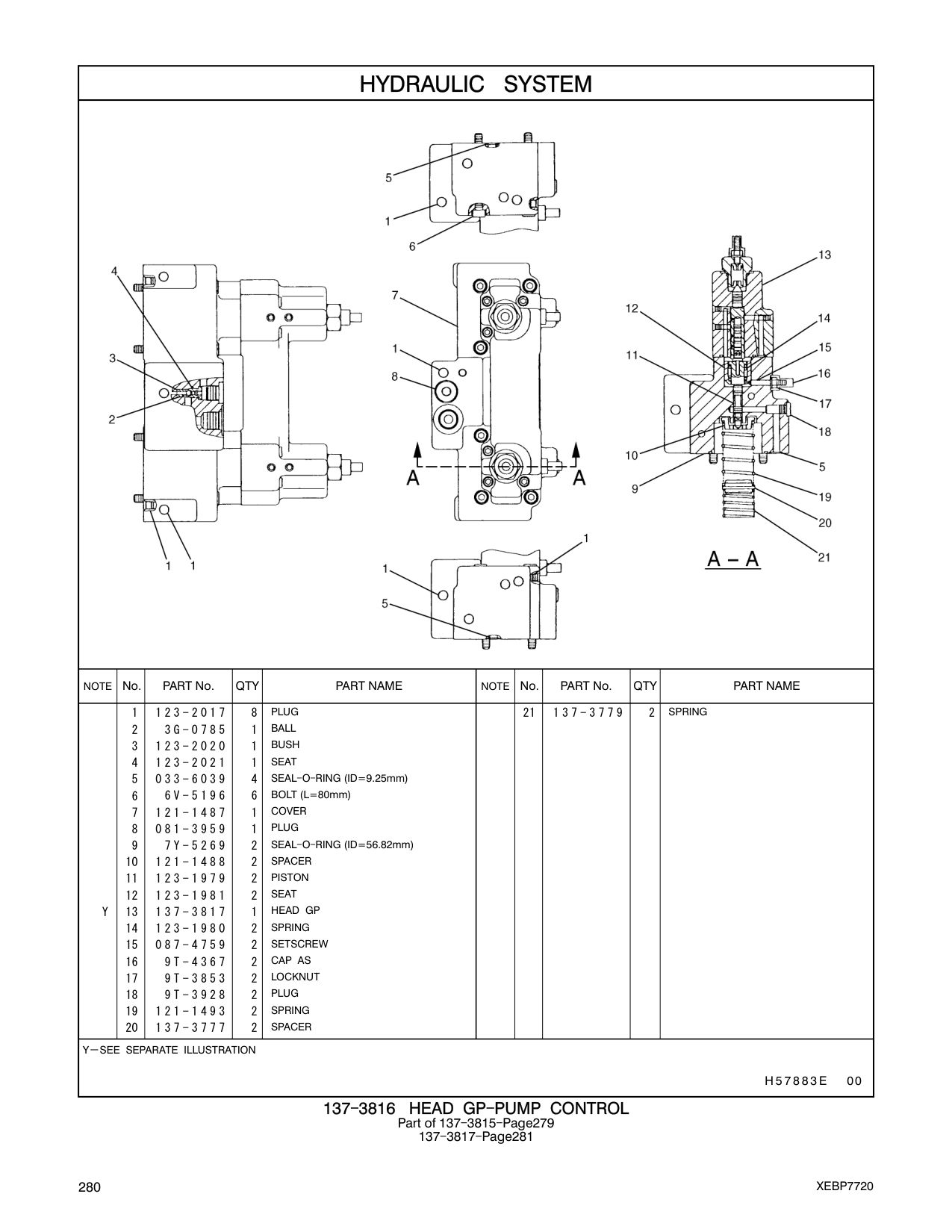137-3817 HEAD GP CAT parts manual diagram
