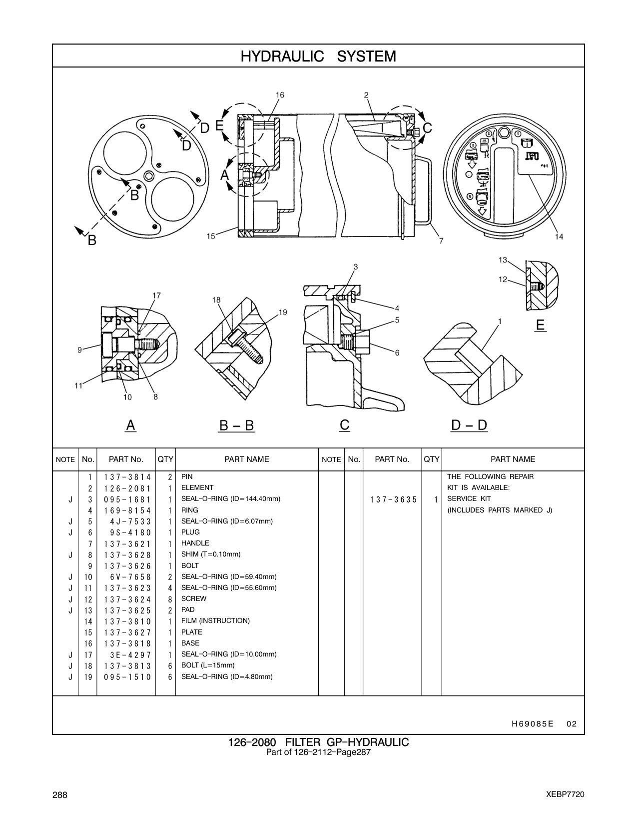 137-3818 BASE CAT parts manual diagram