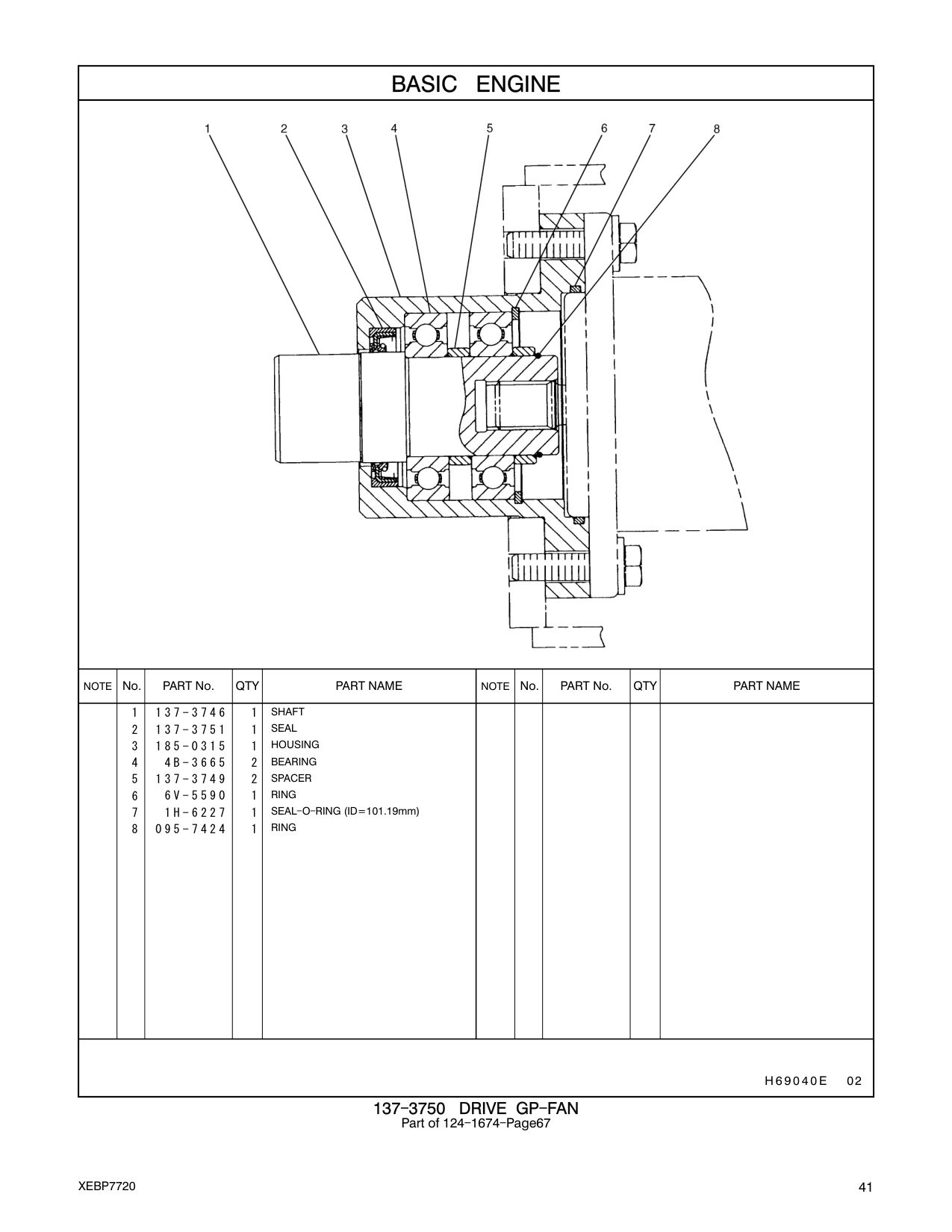 1H-6227 SEAL-O-RING CAT parts manual diagram