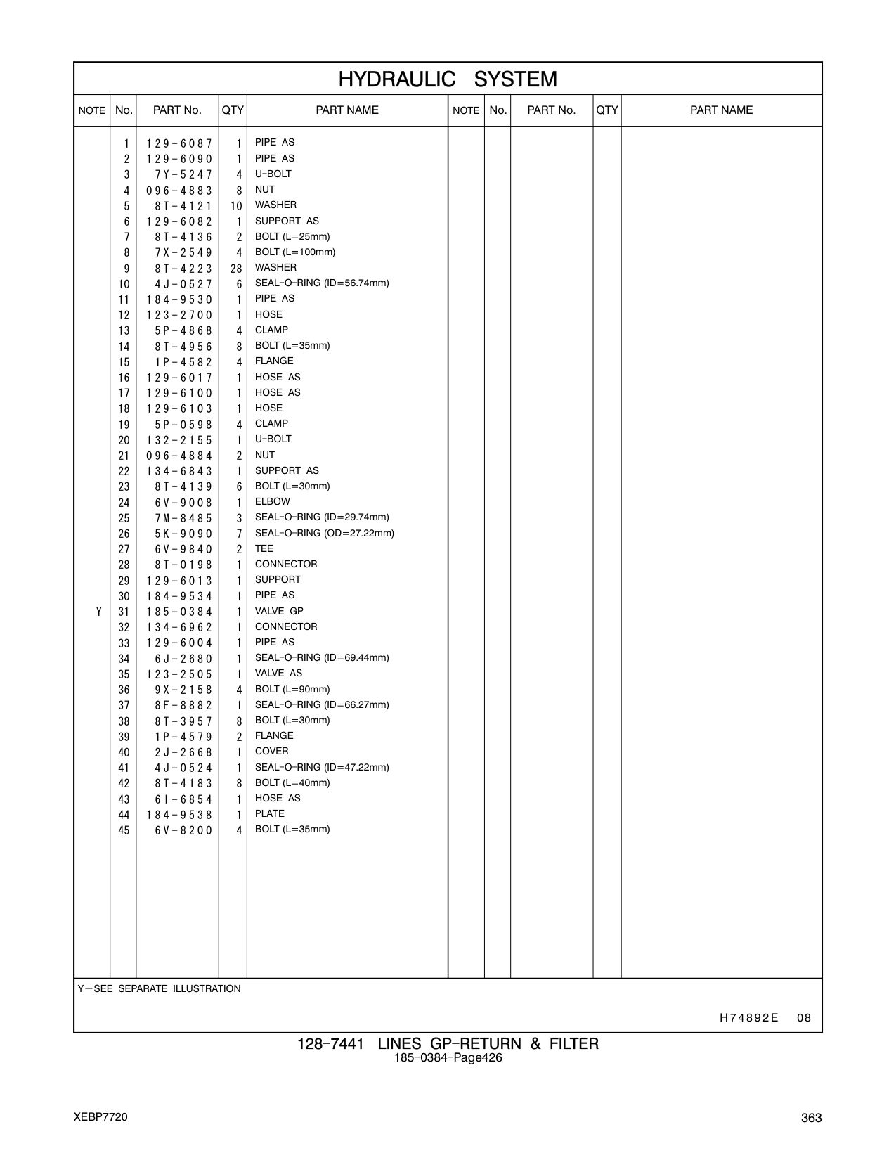 5P-4868 CLAMP CAT parts manual diagram
