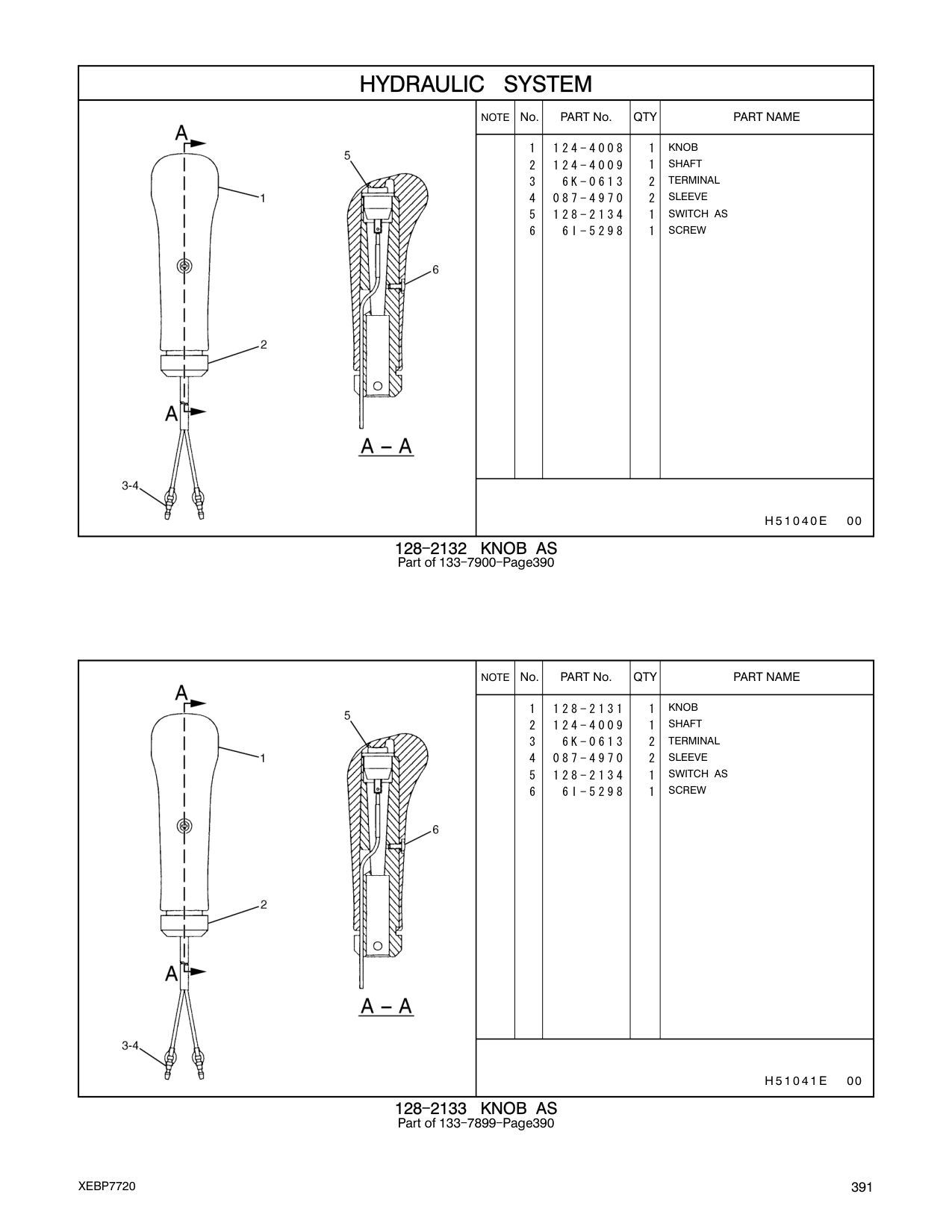 128-2134 SWITCH AS CAT parts manual diagram