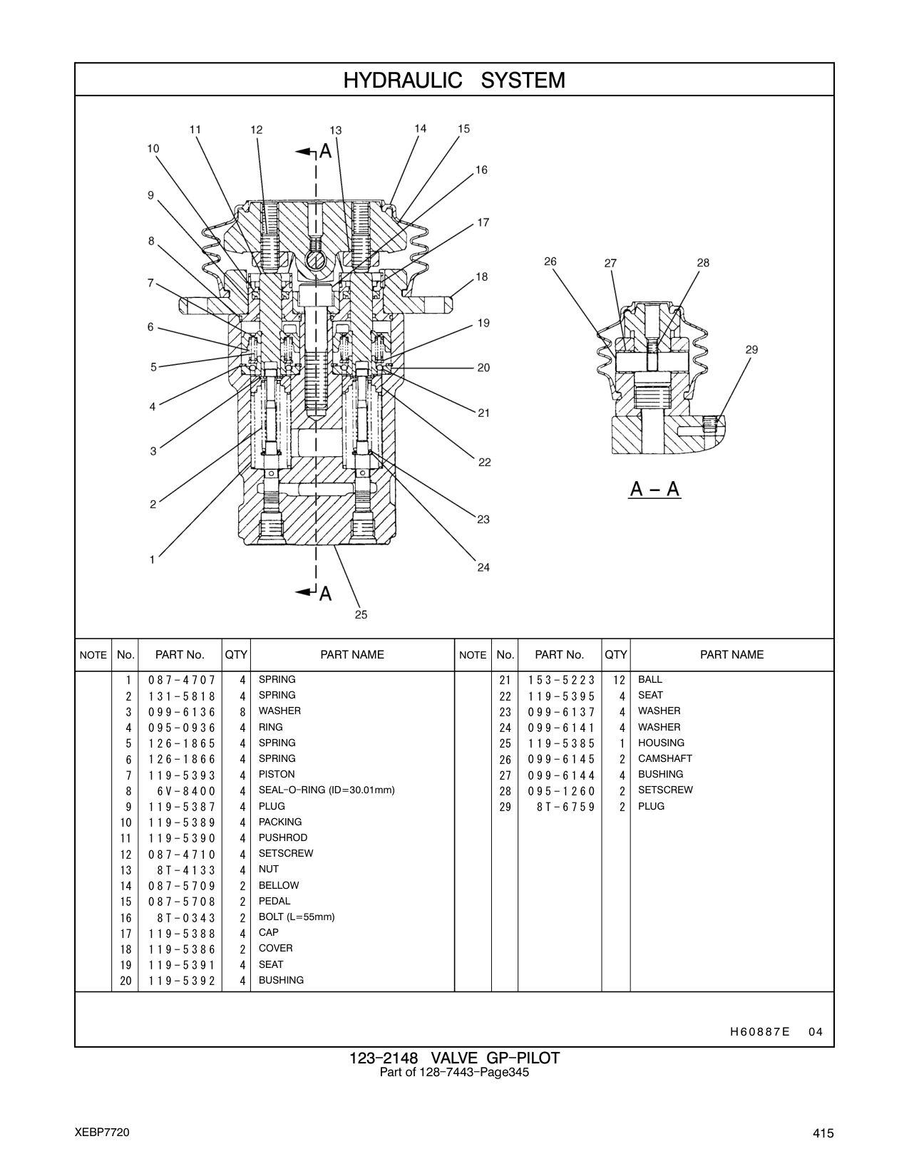 119-5393 PISTON 27 099-6144 4 BUSHING CAT parts manual diagram