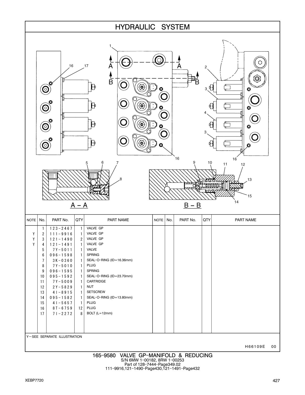 7Y-5011 VALVE CAT parts manual diagram