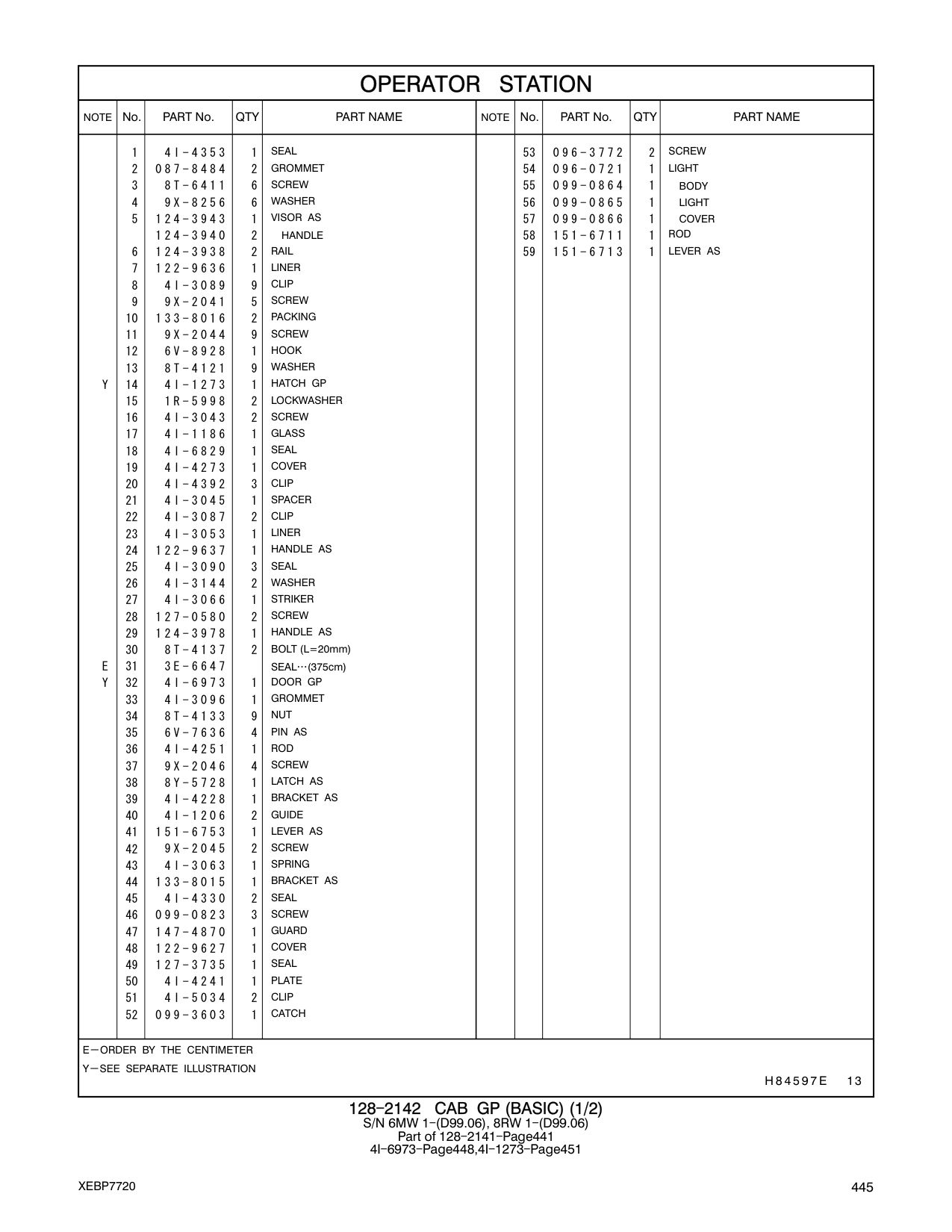 4I-1273 HATCH GP 53 4I-4251 1 ROD CAT parts manual diagram