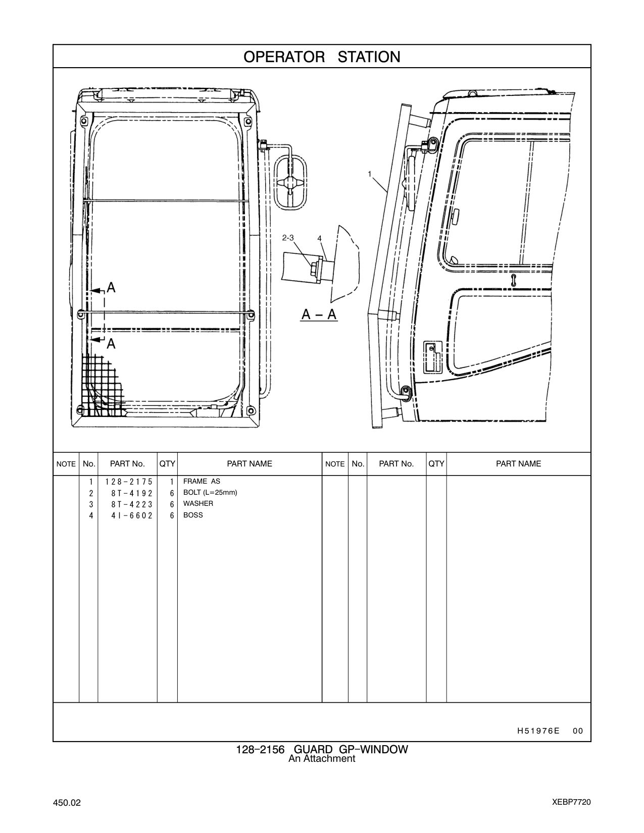128-2175 FRAME AS CAT parts manual diagram