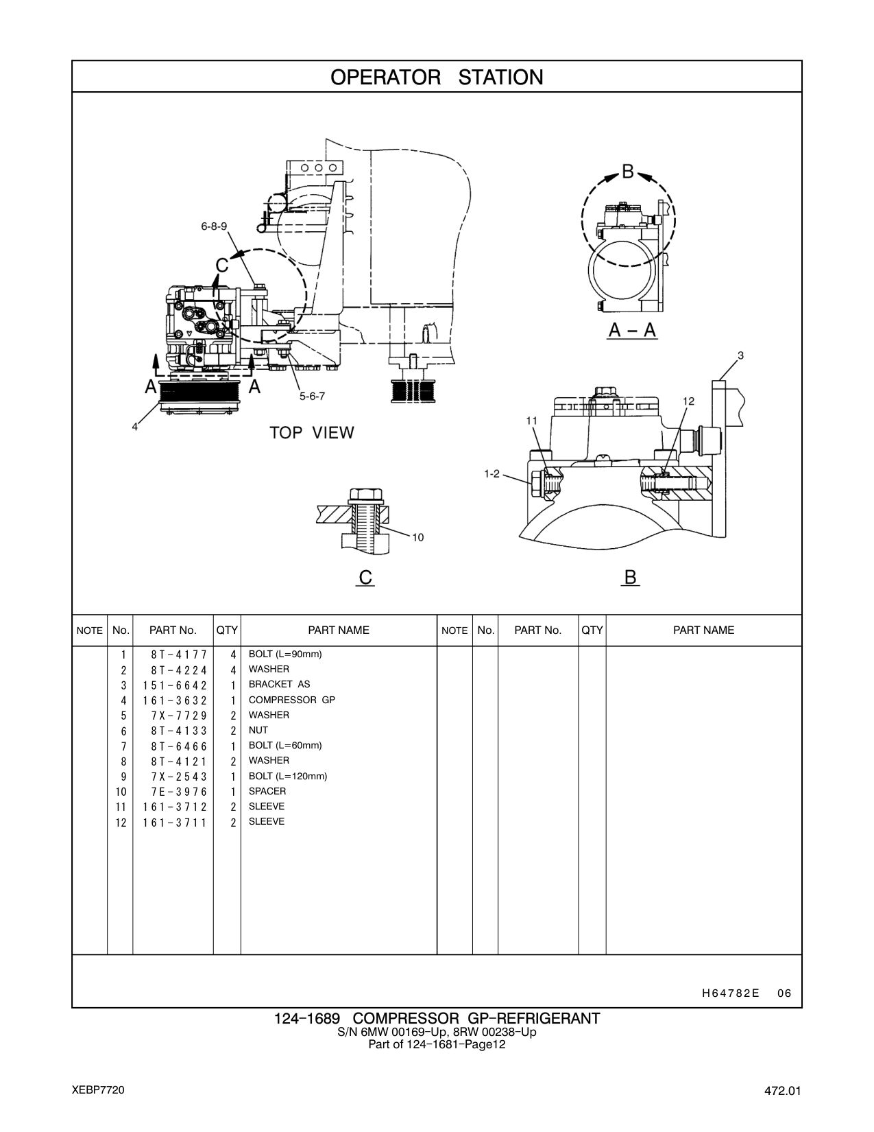 161-3632 COMPRESSOR GP CAT parts manual diagram