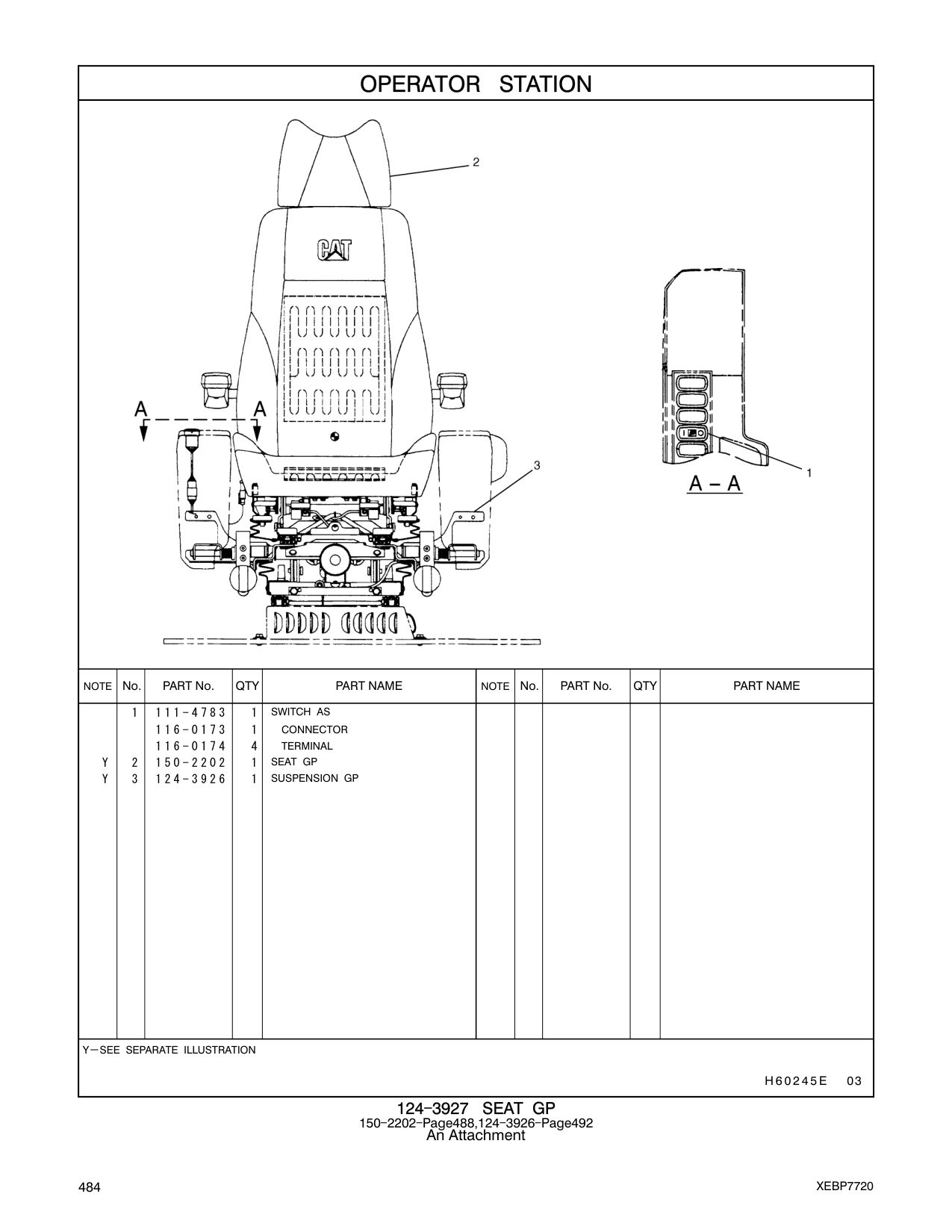 124-3926 SUSPENSION GP CAT parts manual diagram