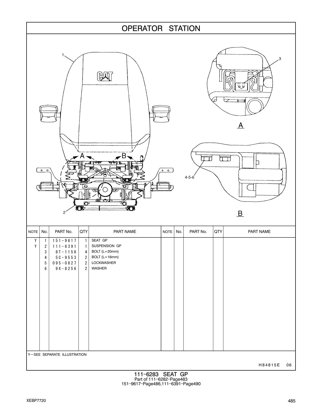 111-6391 SUSPENSION GP CAT parts manual diagram