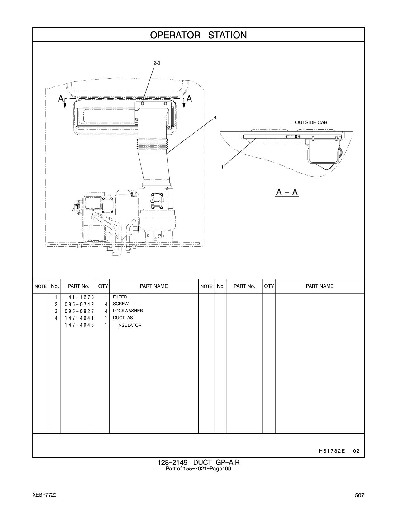 147-4941 DUCT AS CAT parts manual diagram