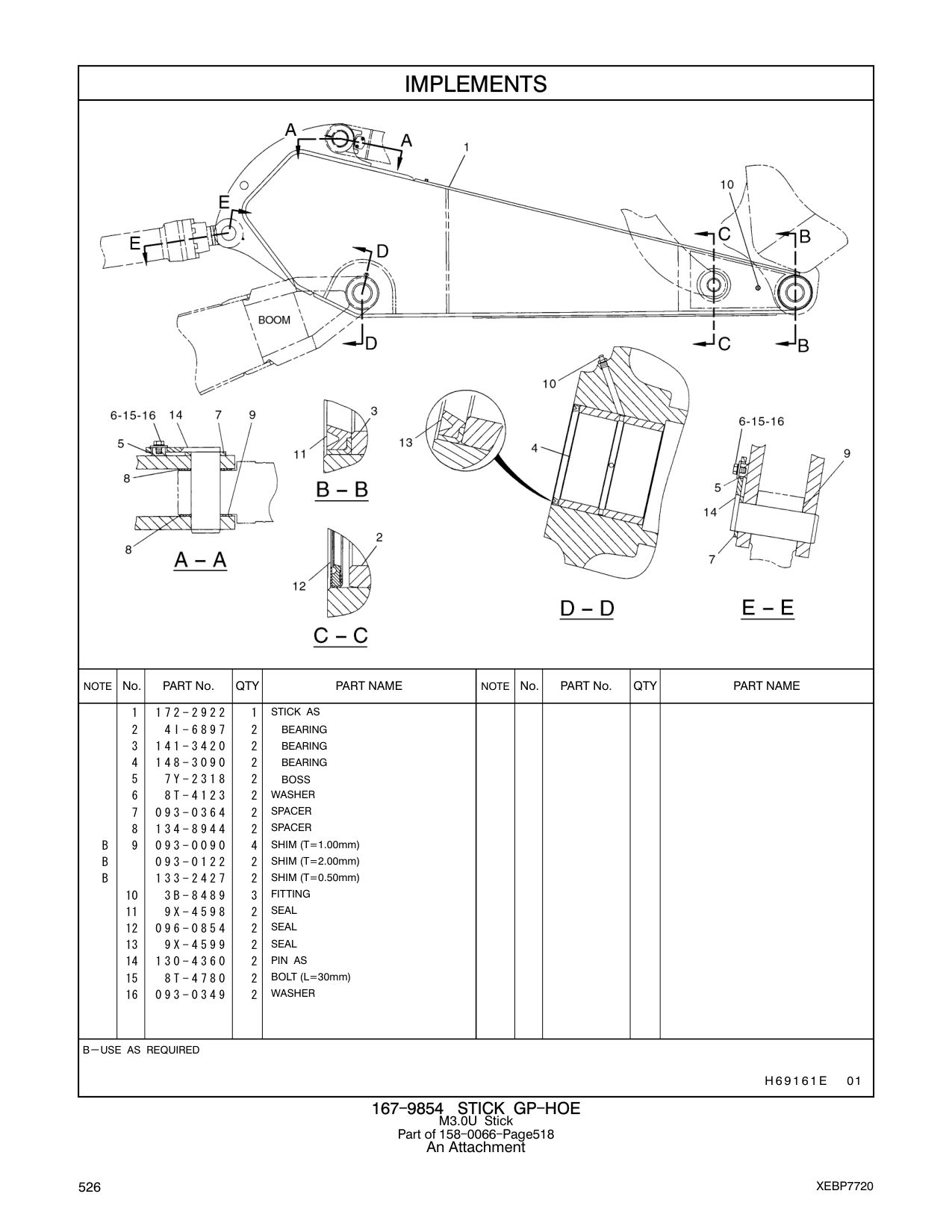 172-2922 STICK AS CAT parts manual diagram