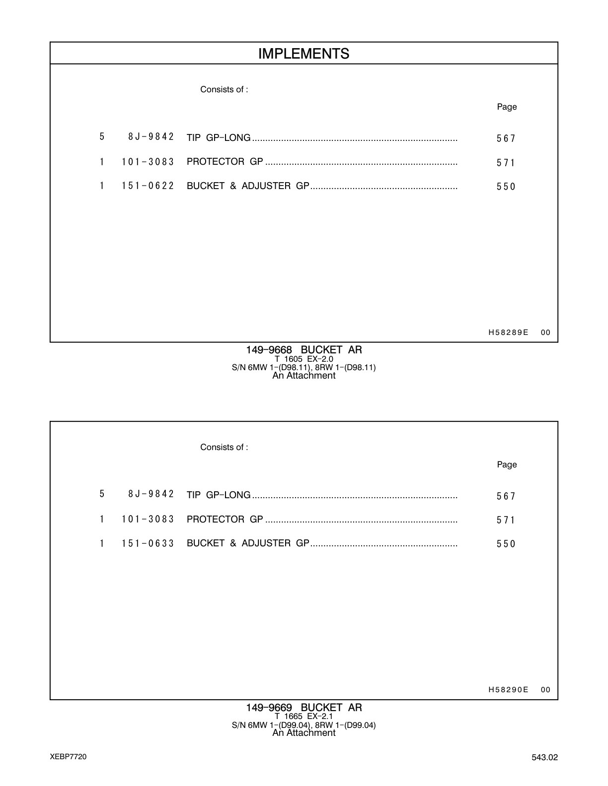 151-0633 BUCKET & ADJUSTER GP CAT parts manual diagram