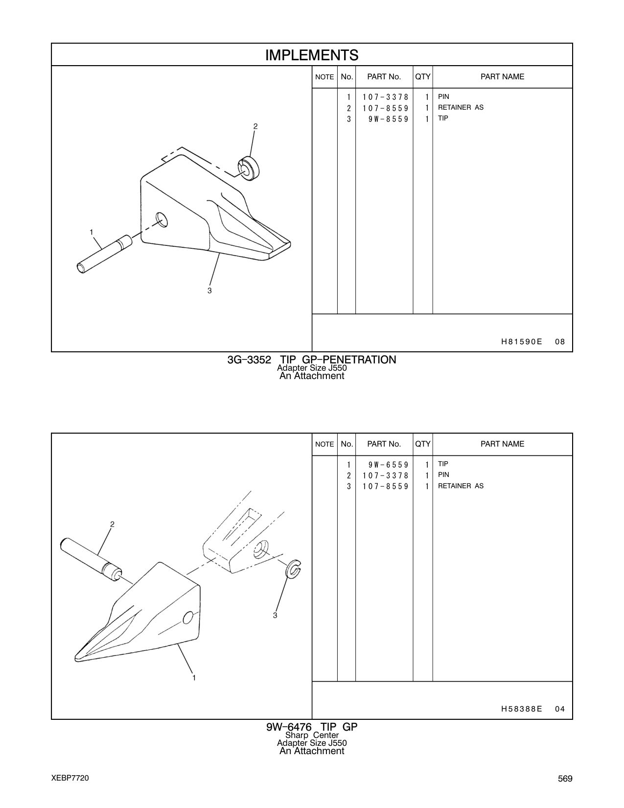 9W-6559 TIP CAT parts manual diagram