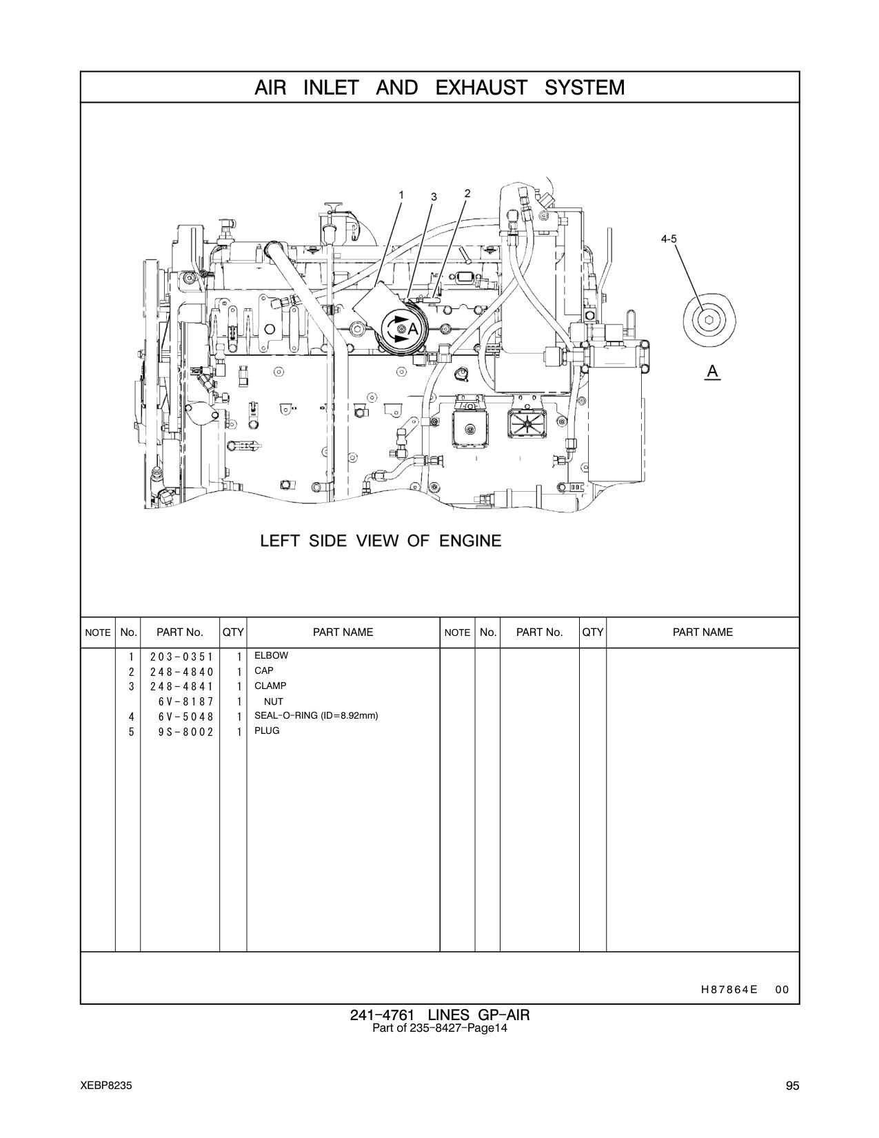 248-4841 CLAMP-BAND CAT parts manual diagram
