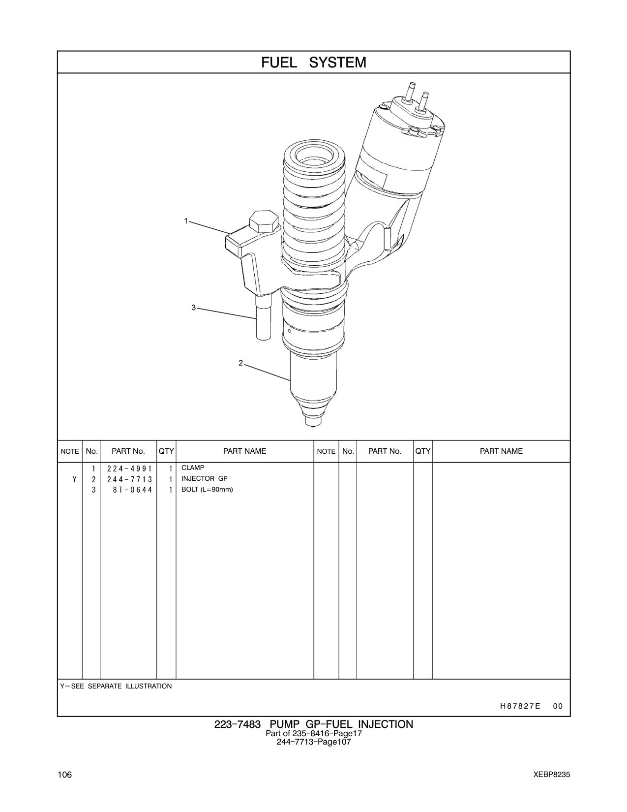 224-4991 CLAMP CAT parts manual diagram