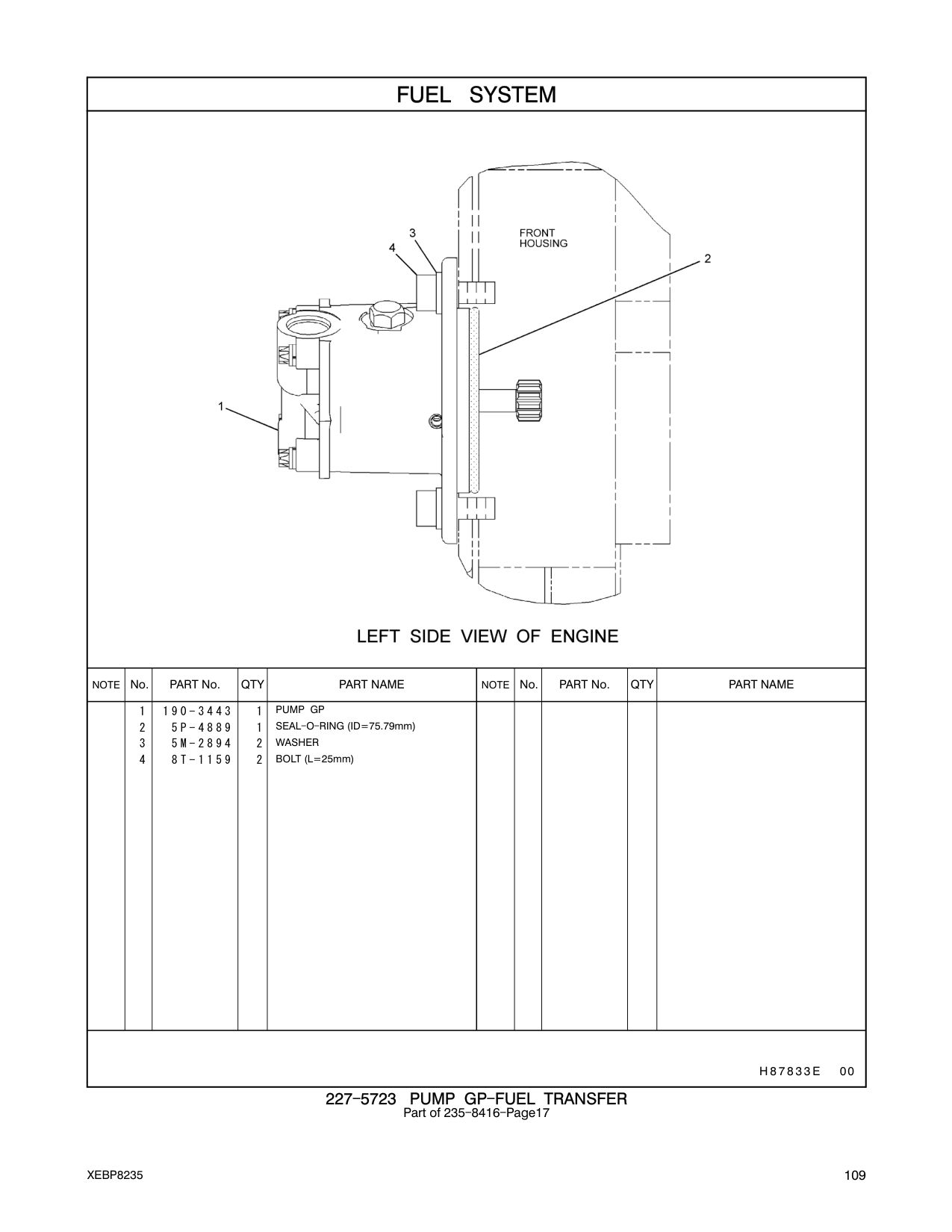 5P-4889 SEAL-O-RING CAT parts manual diagram