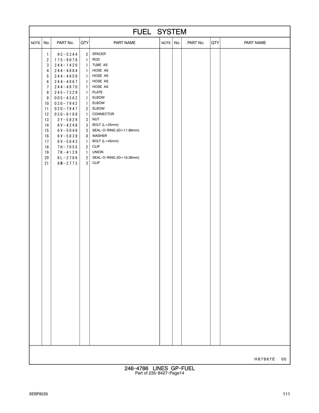 244-4967 HOSE AS CAT parts manual diagram