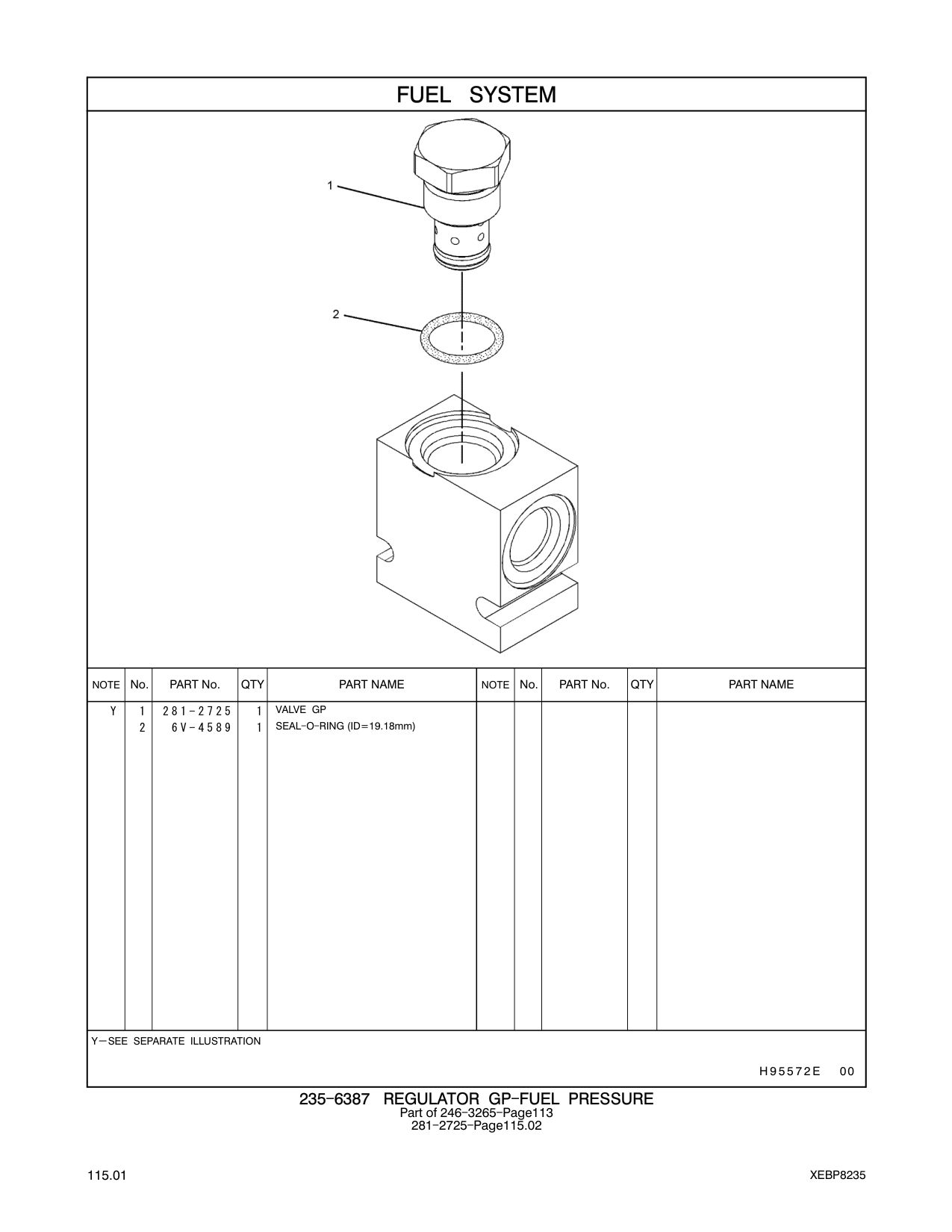281-2725 VALVE GP CAT parts manual diagram