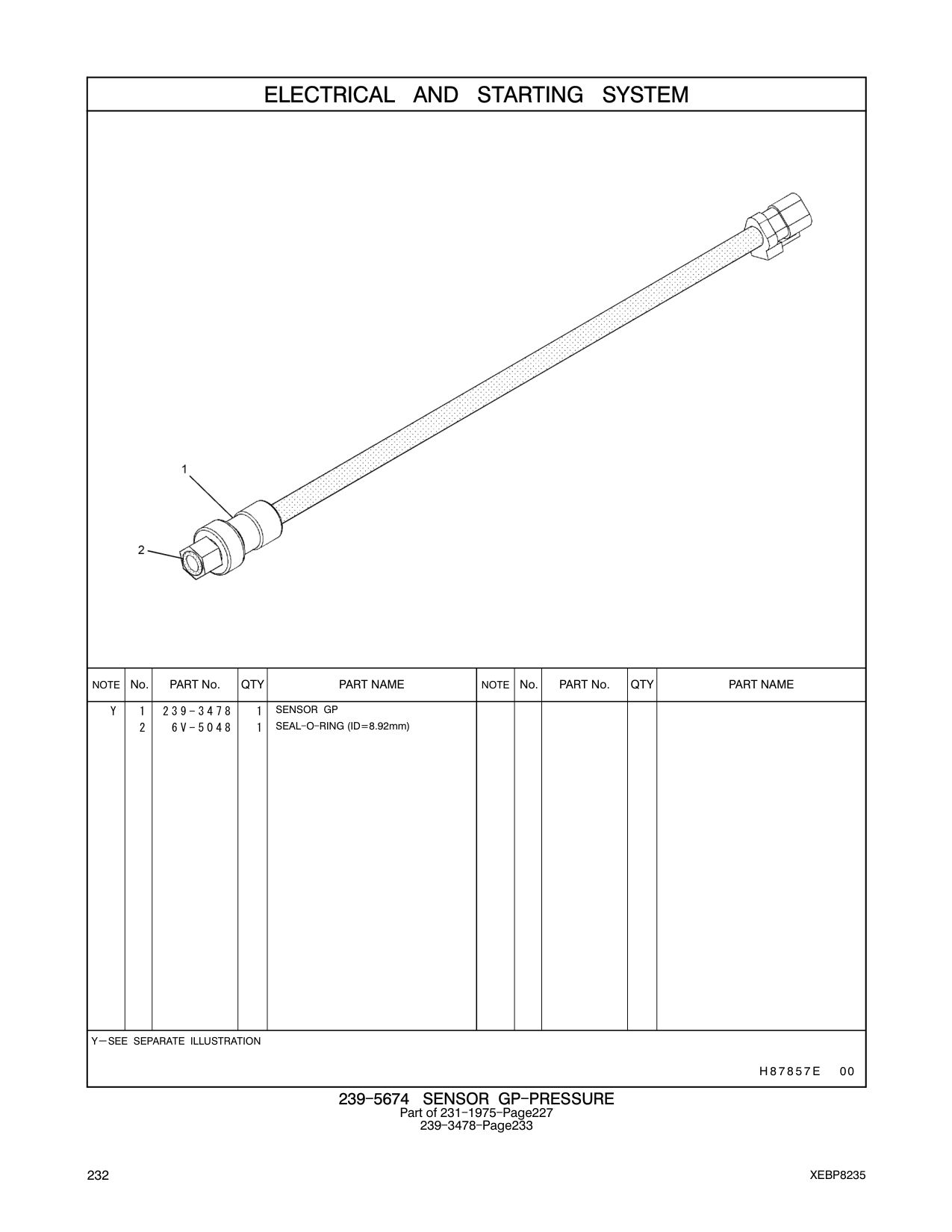 239-3478 SENSOR GP-PRESSURE CAT parts manual diagram