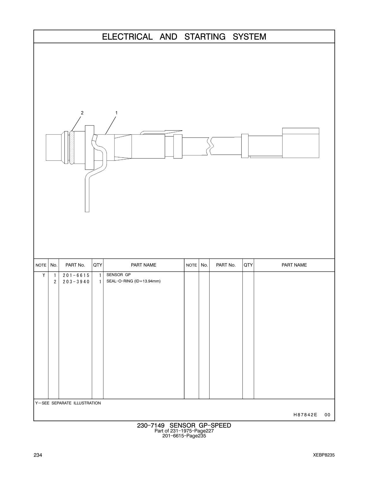 201-6615 SENSOR GP-SPEED (ENGINE TIMING) CAT parts manual diagram