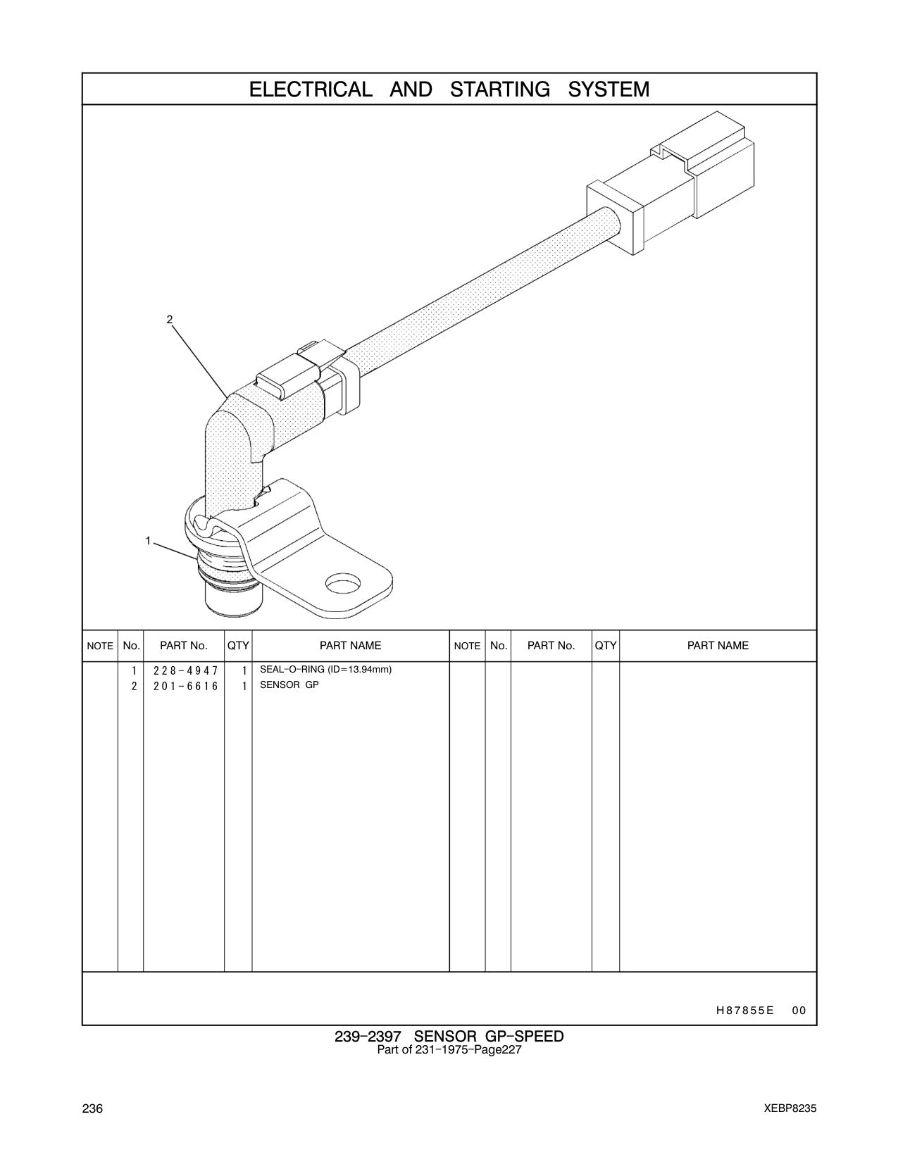 201-6616 SENSOR GP CAT parts manual diagram