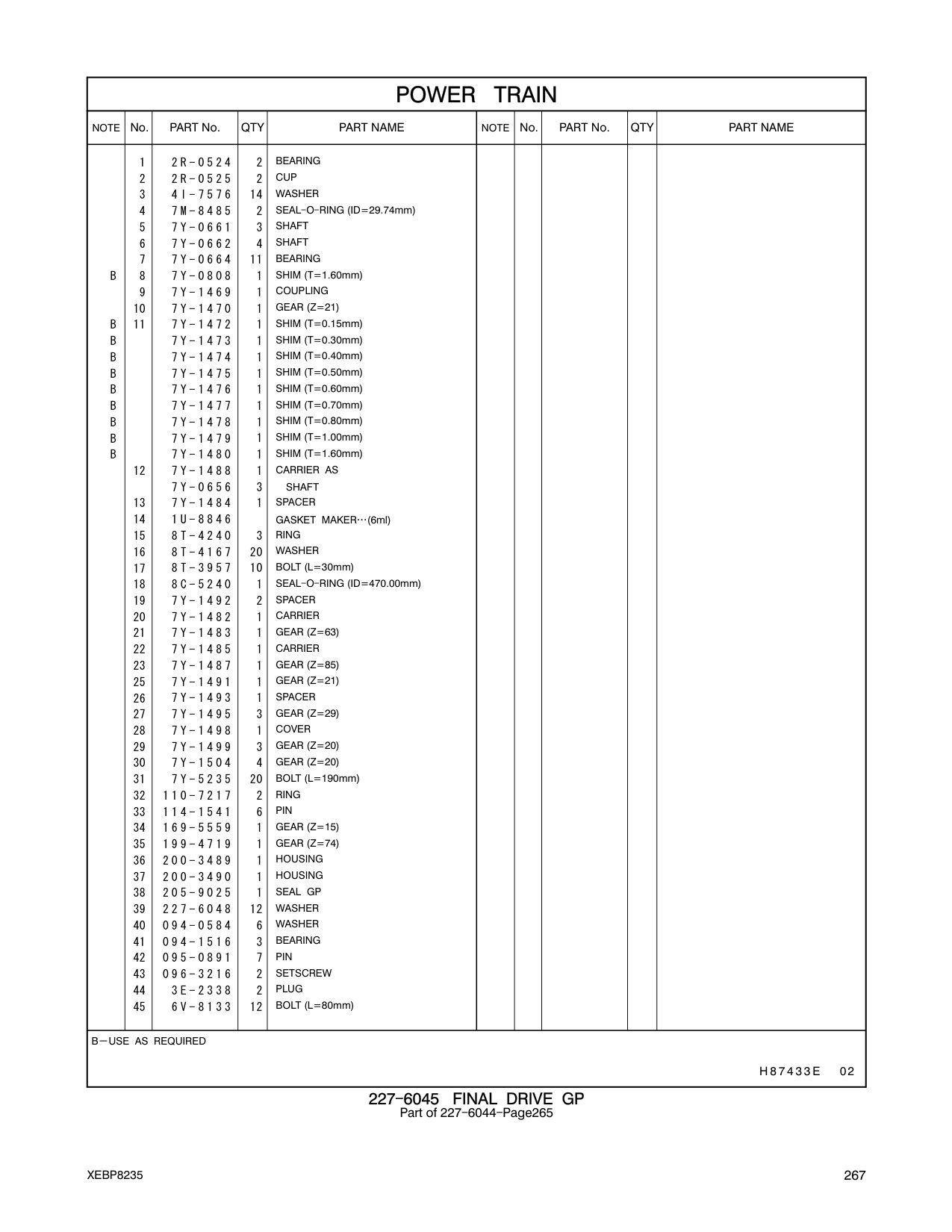 200-3489 HOUSING CAT parts manual diagram