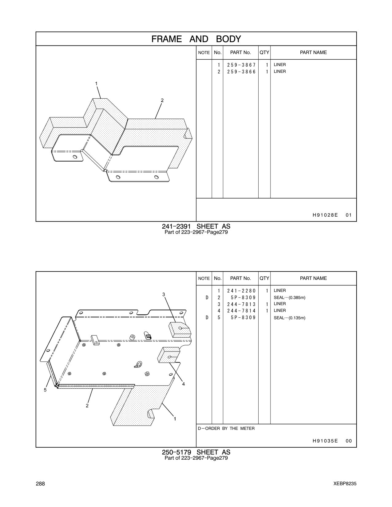 244-7814 LINER CAT parts manual diagram