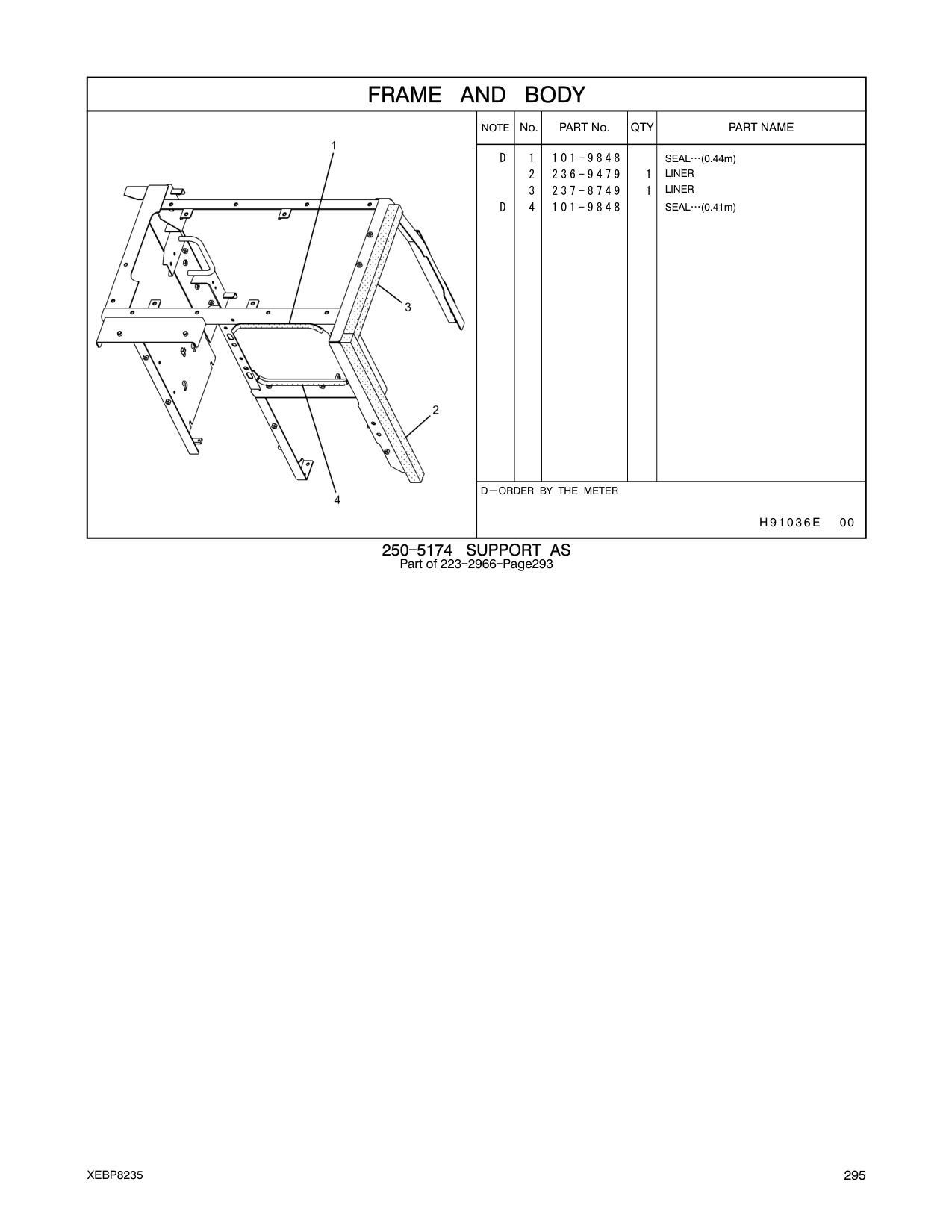 236-9479 LINER CAT parts manual diagram