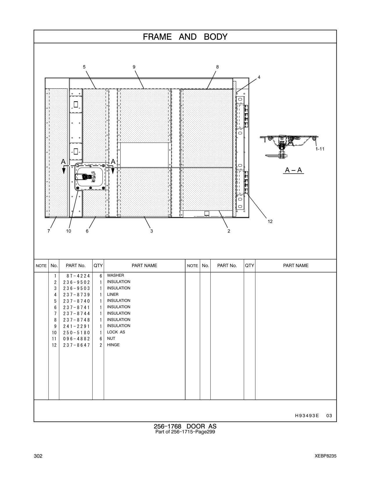 237-8739 LINER CAT parts manual diagram
