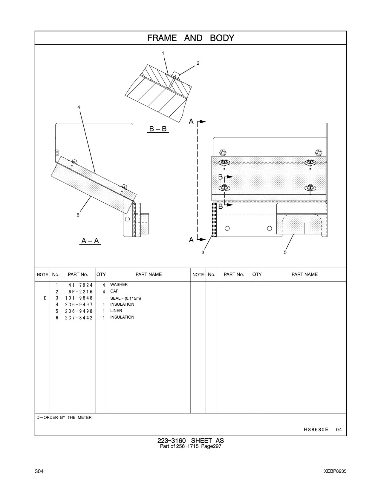 236-9498 LINER CAT parts manual diagram