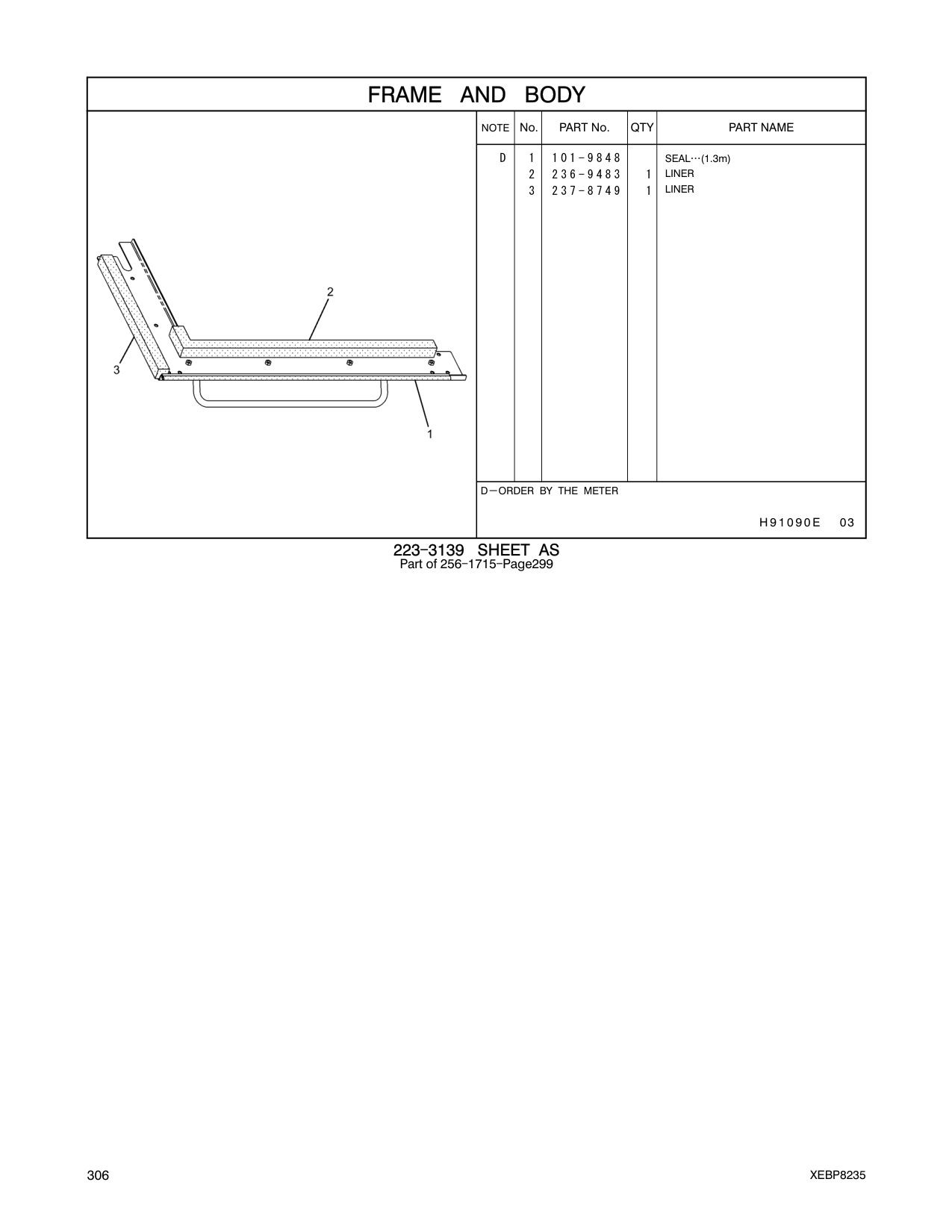 236-9483 LINER CAT parts manual diagram
