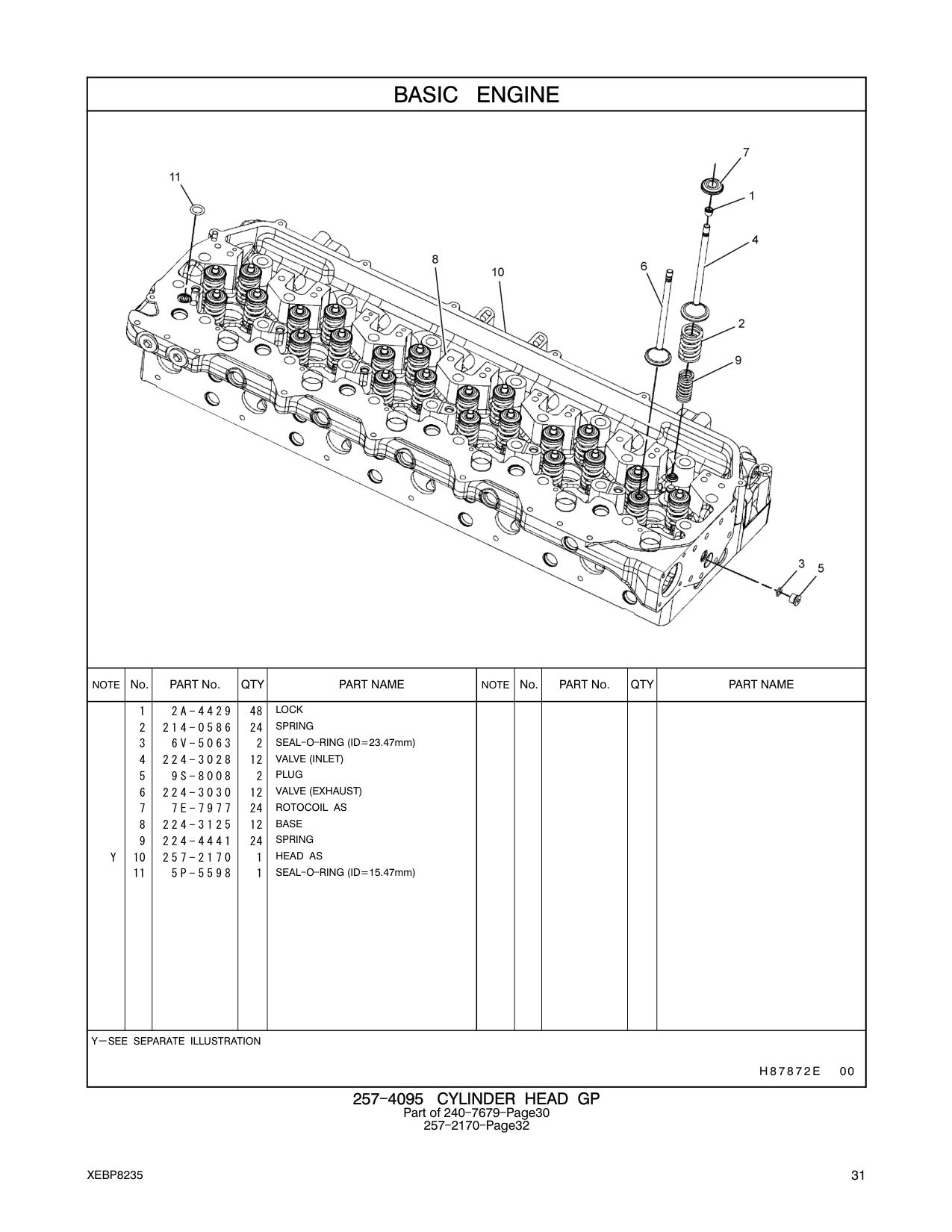 257-2170 CYLINDER HEAD AS CAT parts manual diagram