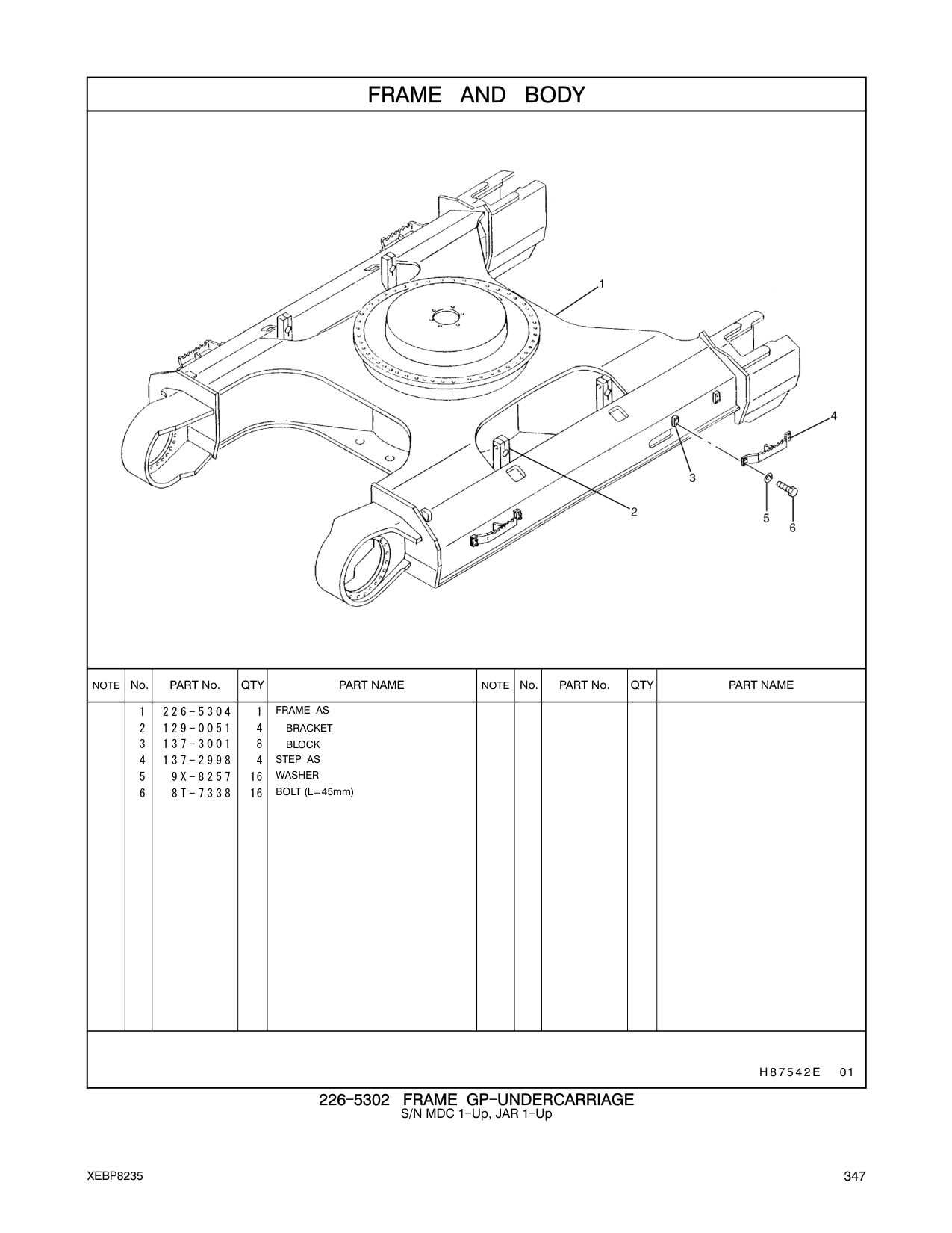226-5304 FRAME AS CAT parts manual diagram