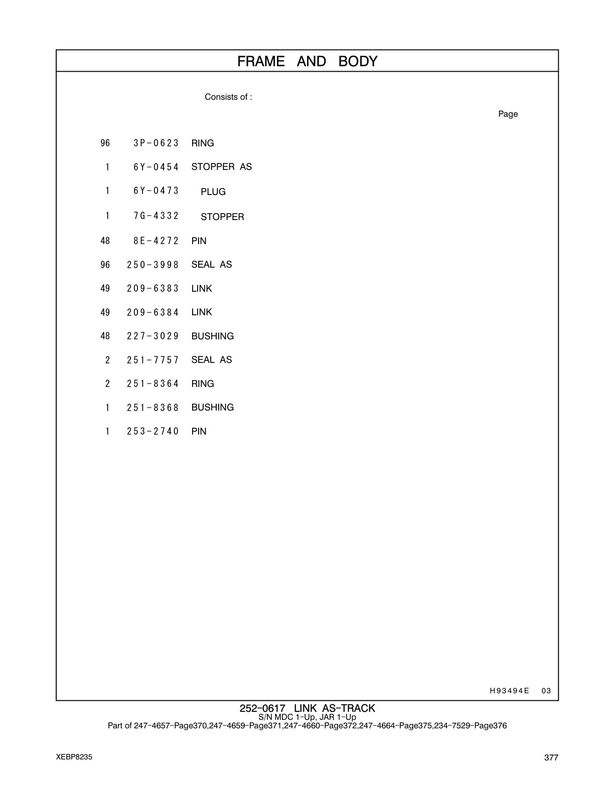 251-8364 RING CAT parts manual diagram