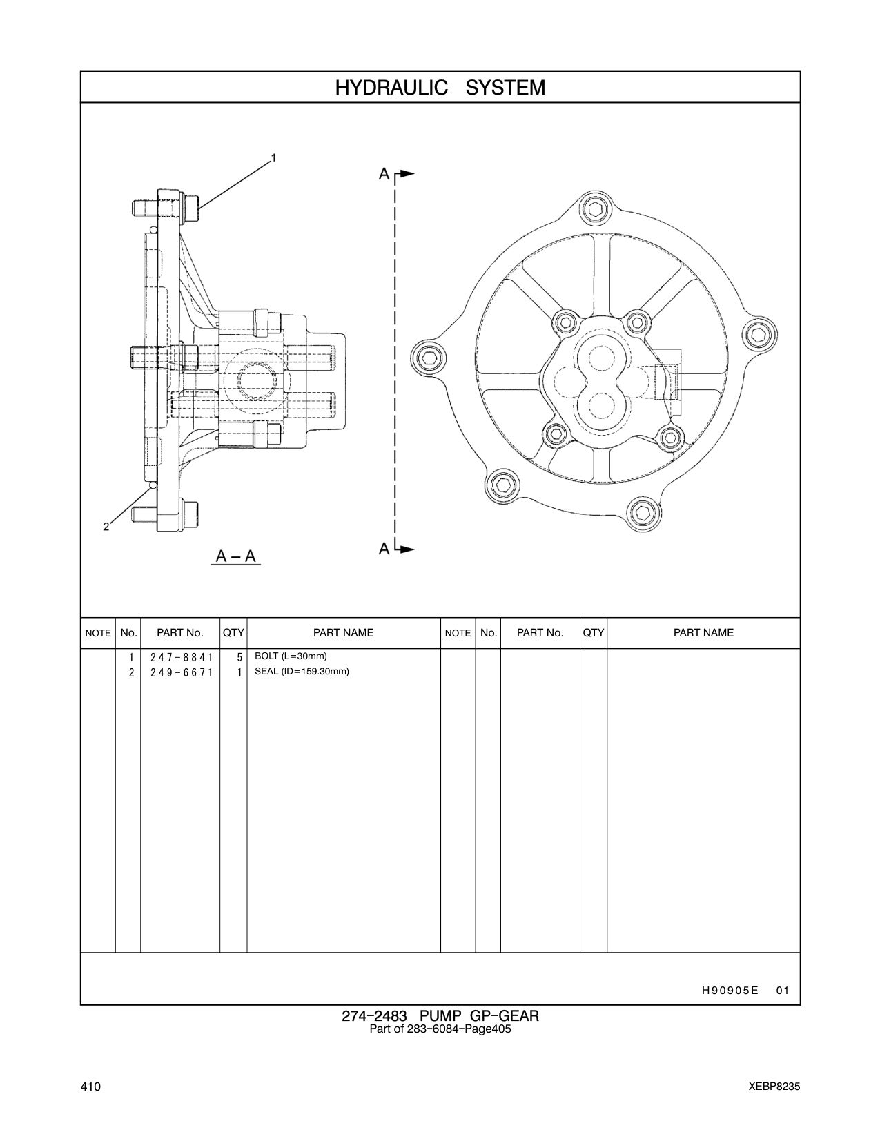 247-8841 BOLT (L=30mm) CAT parts manual diagram