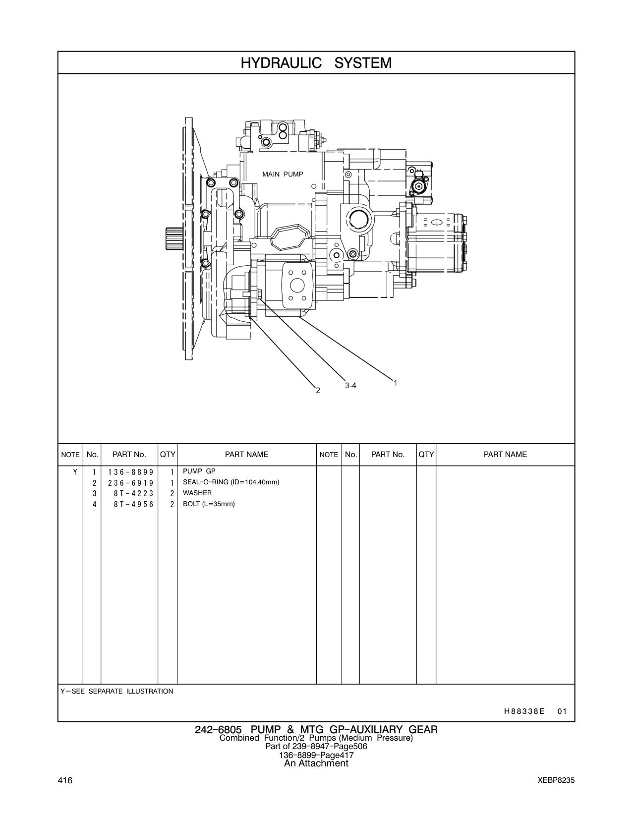 136-8899 PUMP GP CAT parts manual diagram