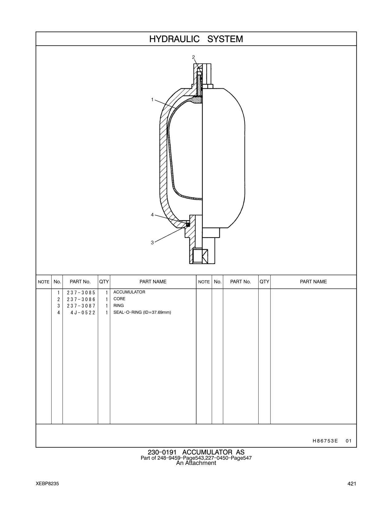 237-3085 ACCUMULATOR CAT parts manual diagram