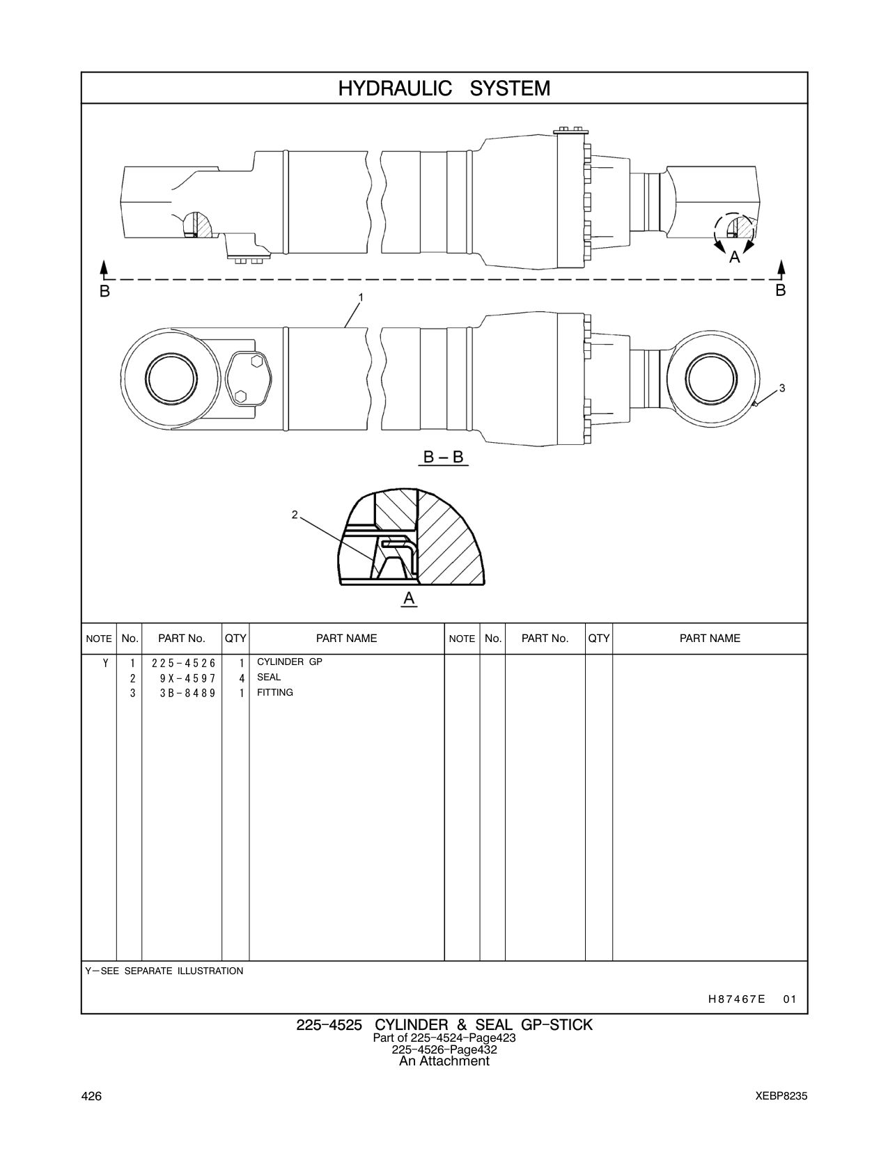225-4526 CYLINDER GP CAT parts manual diagram
