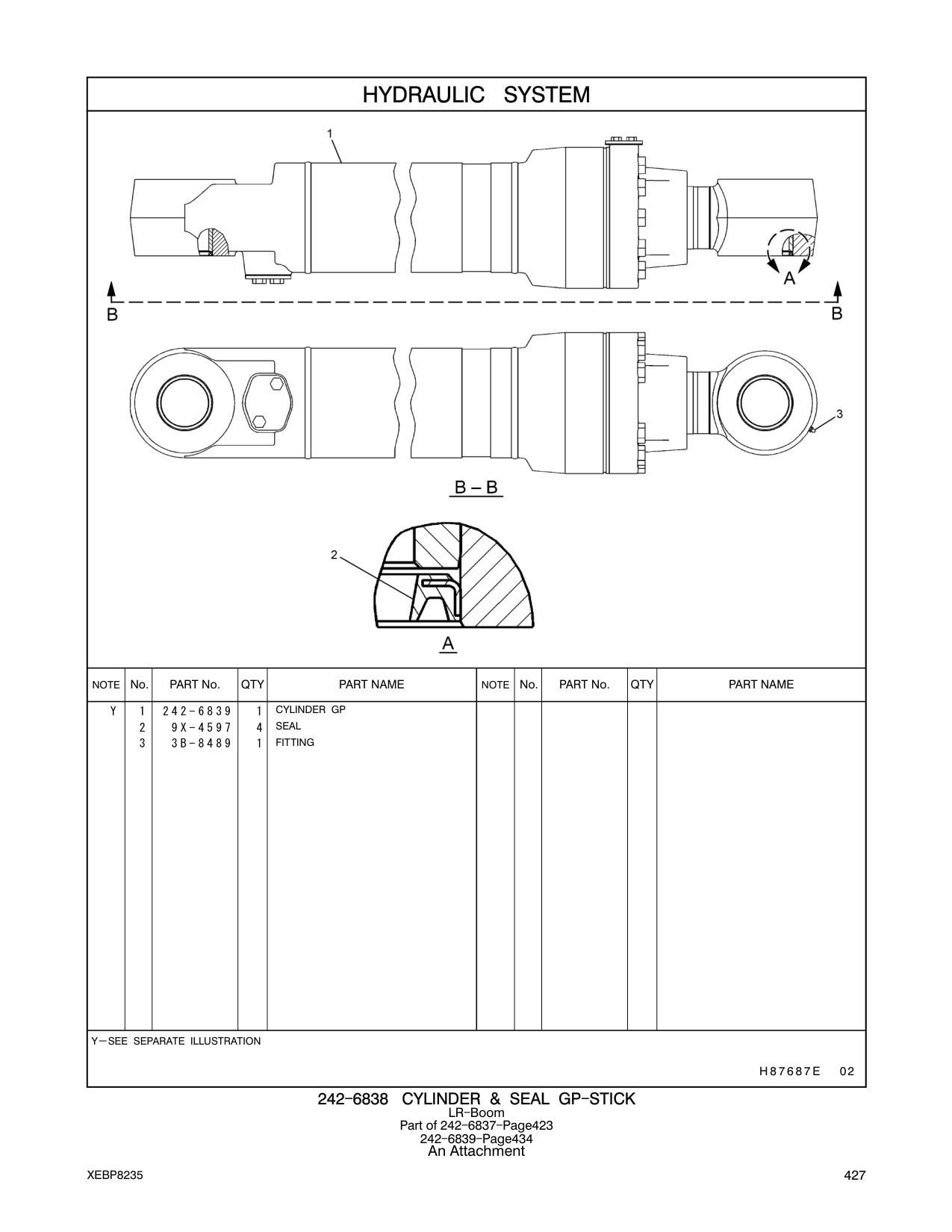 242-6839 CYLINDER GP CAT parts manual diagram