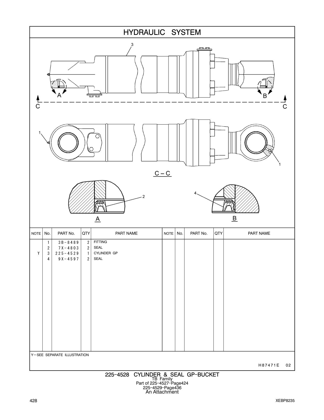 225-4529 CYLINDER GP CAT parts manual diagram