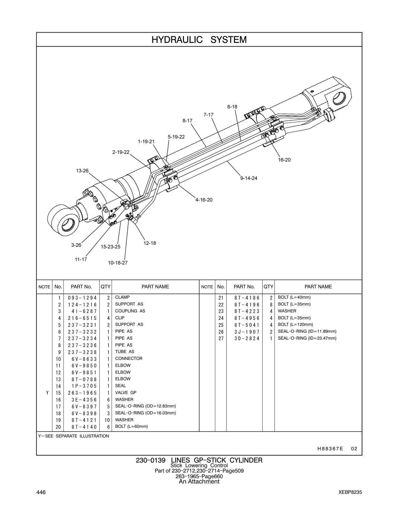 093-1294 CLAMP 21 8T-4186 2 BOLT (L=40mm) CAT parts manual diagram