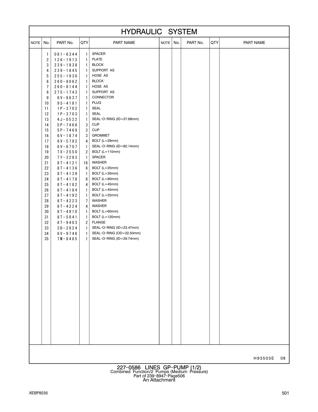 260-8144 HOSE AS CAT parts manual diagram