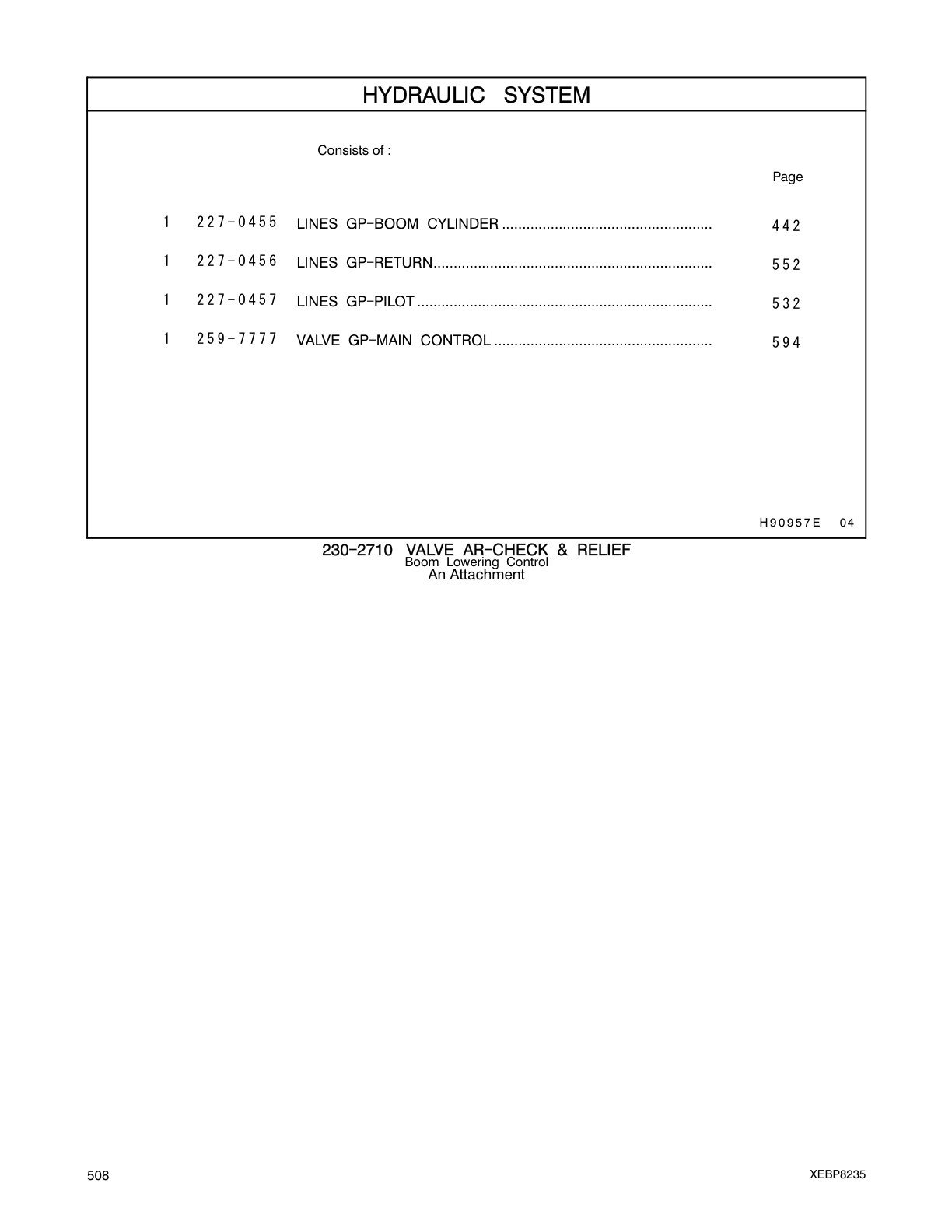 259-7777 VALVE GP-MAIN CONTROL CAT parts manual diagram