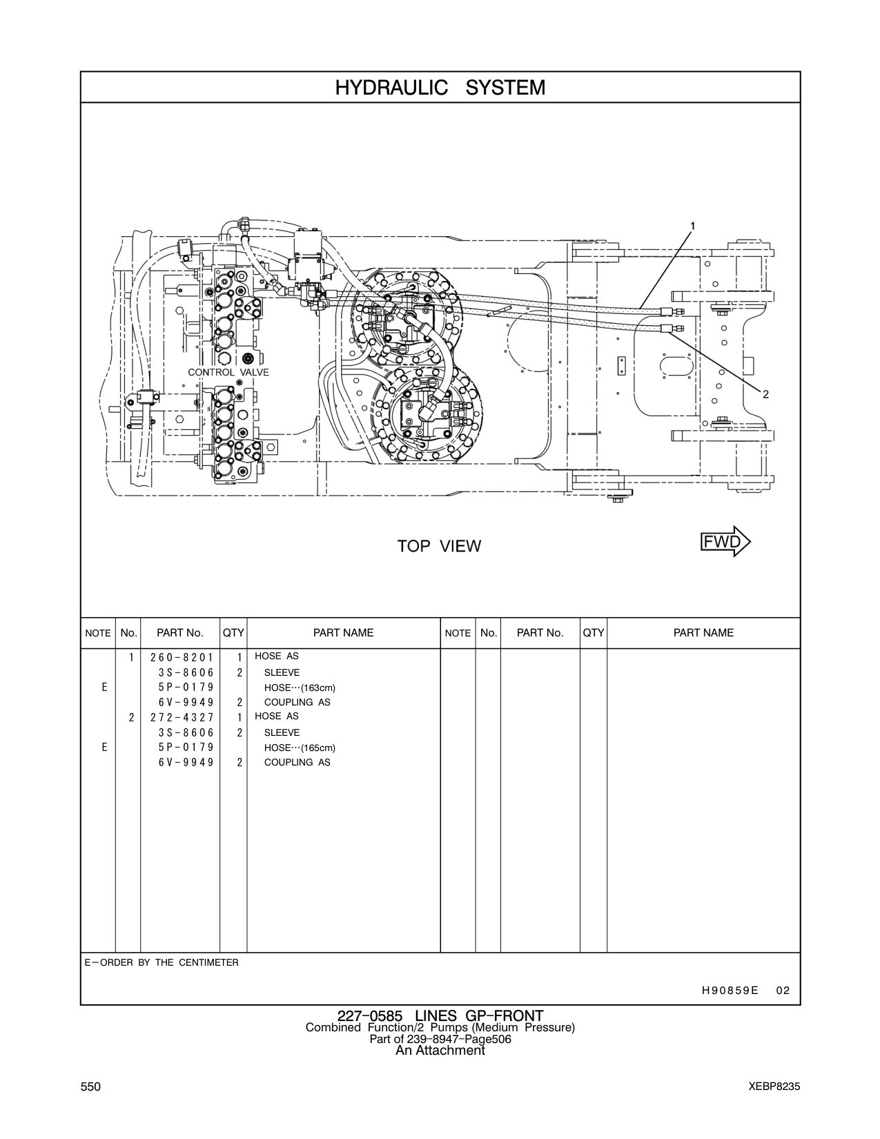 260-8201 HOSE AS CAT parts manual diagram